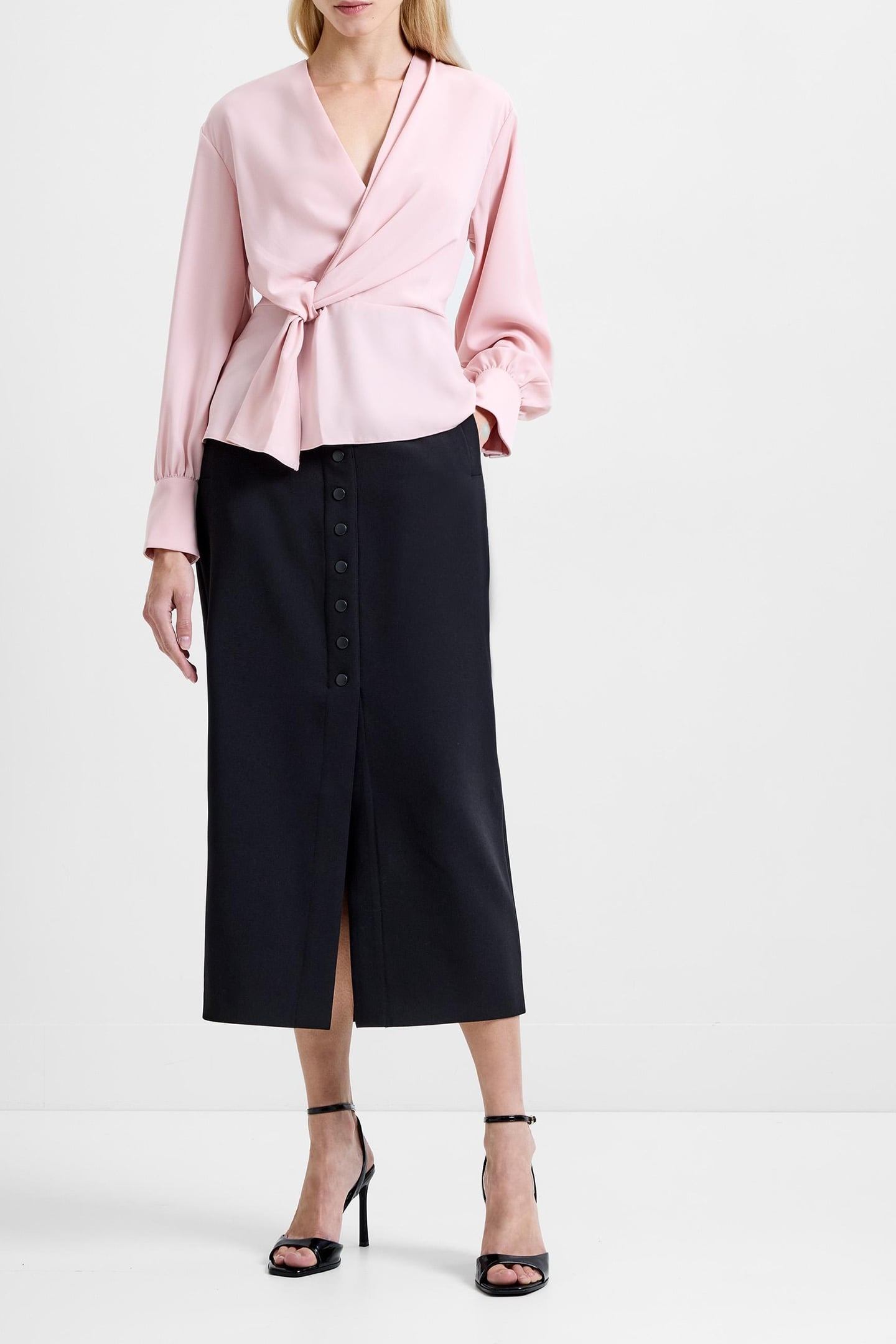 LAUREL CREPE PEPLUM TOP PEACH PINK 2