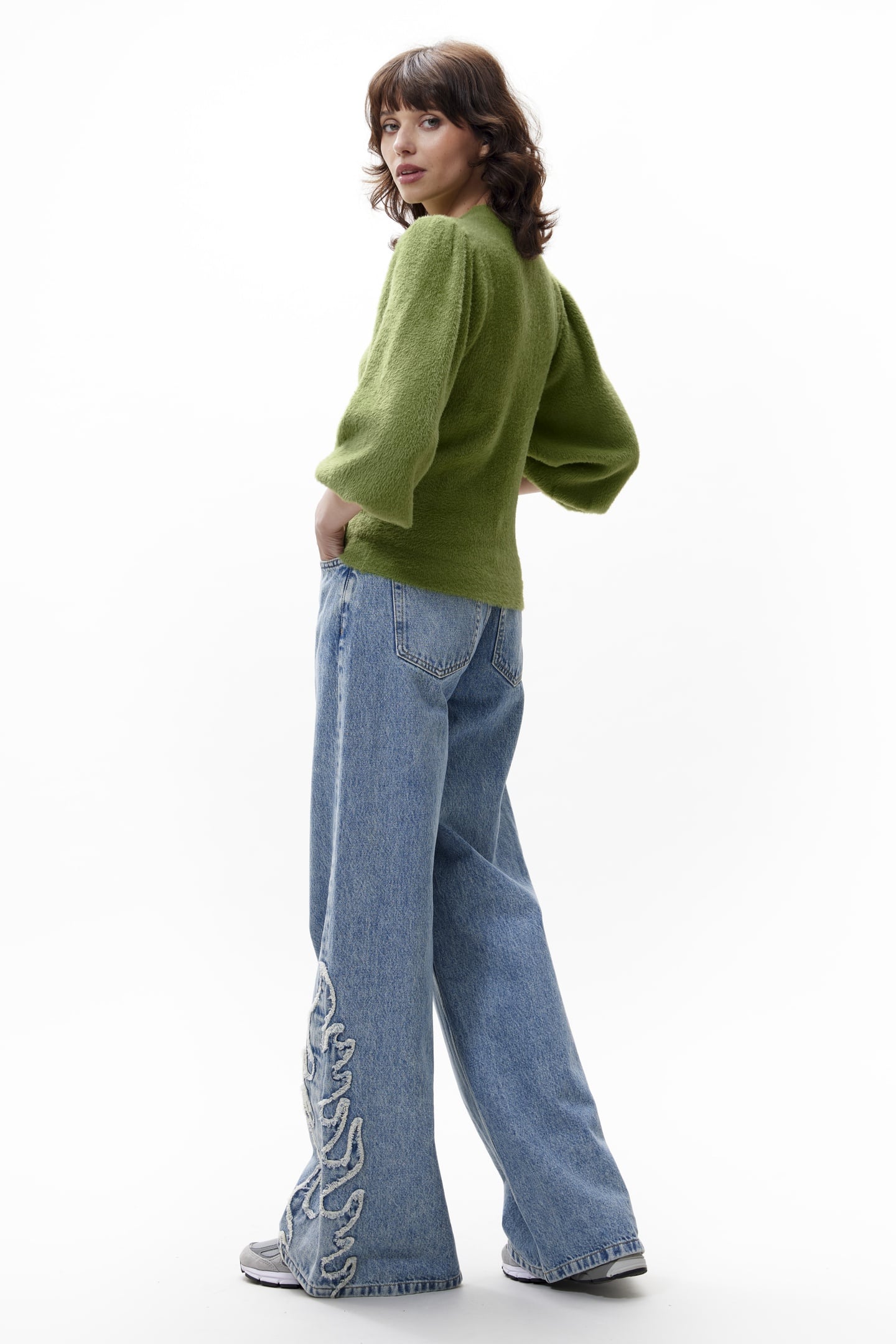 FUZZY PUFF SLEEVE KNIT GRASSHOPPER 2