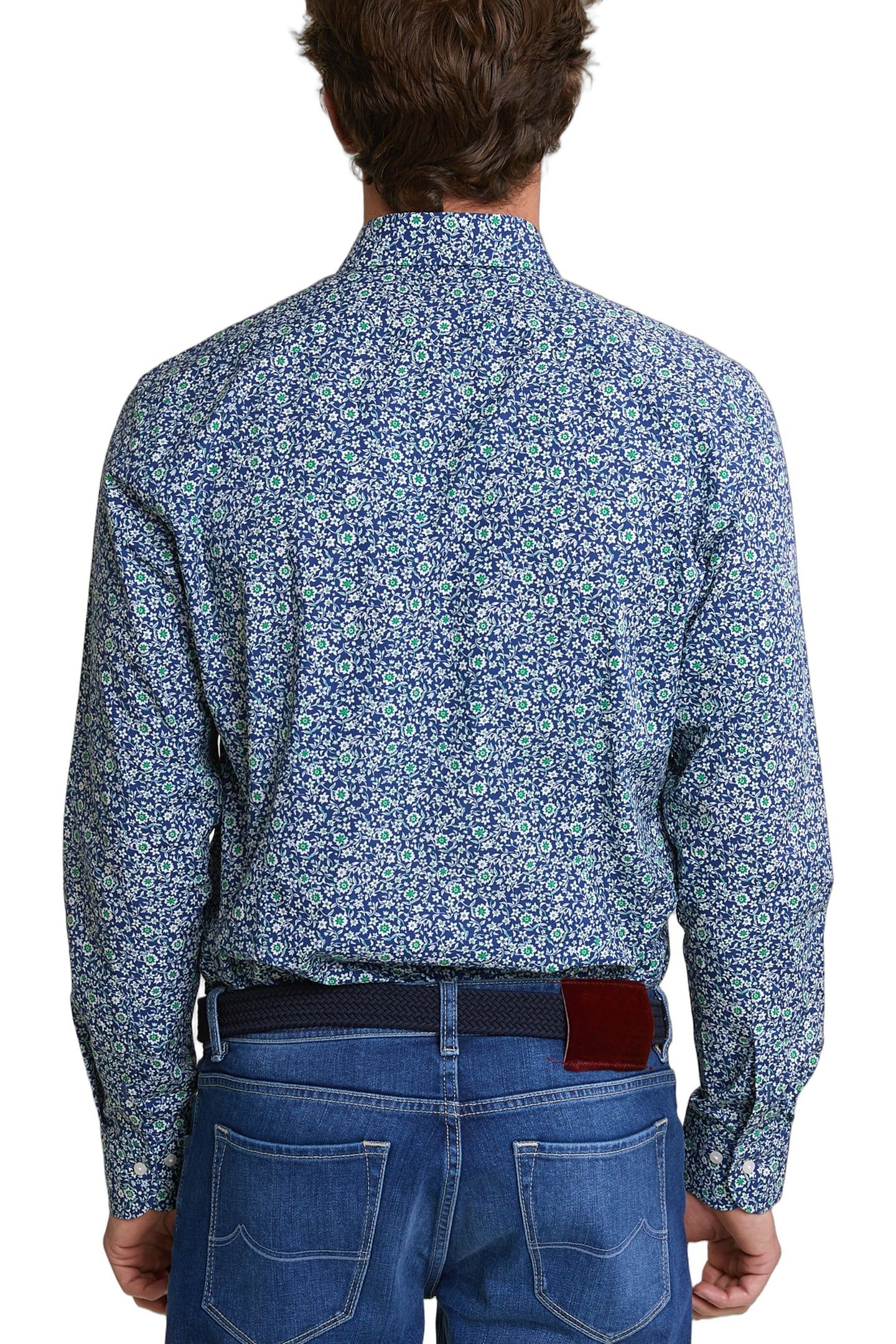 SLIM FIT FLORAL SHIRT GREEN/BLUE 3