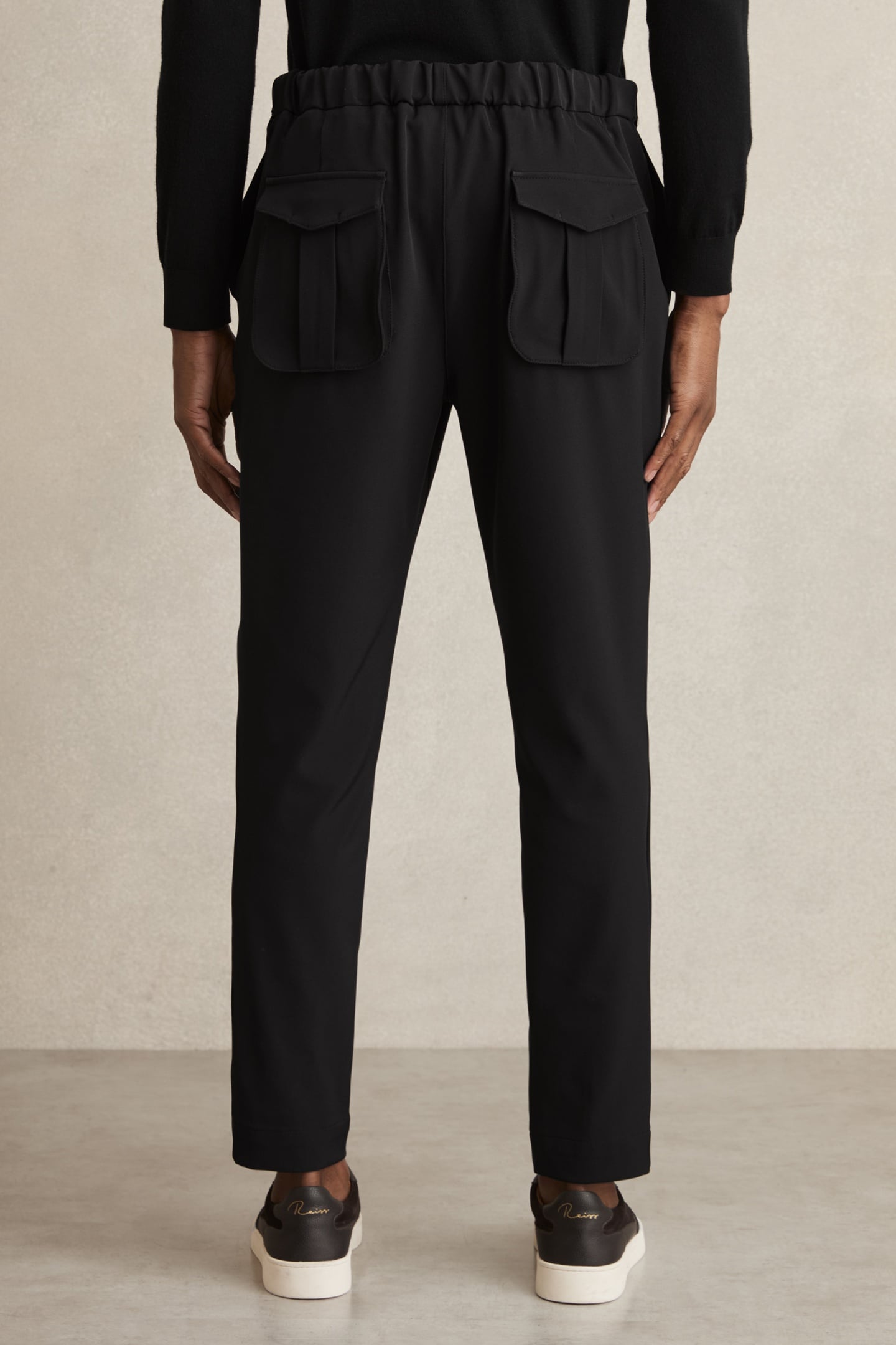 RELAXED BELTED TECHNICAL TROUSER BLACK 3