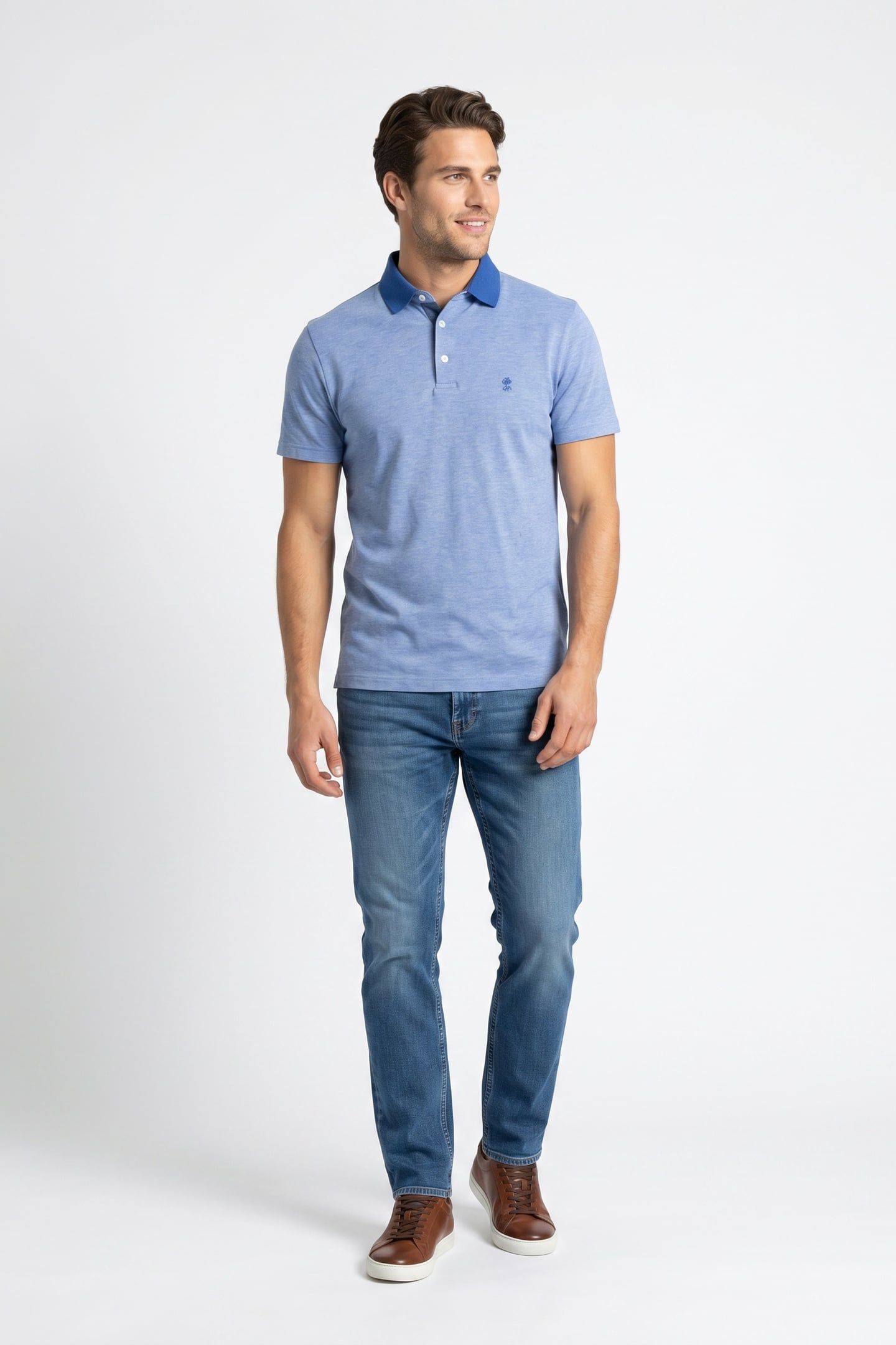 LUX JASPE PIQUE CF SS BLUE 2