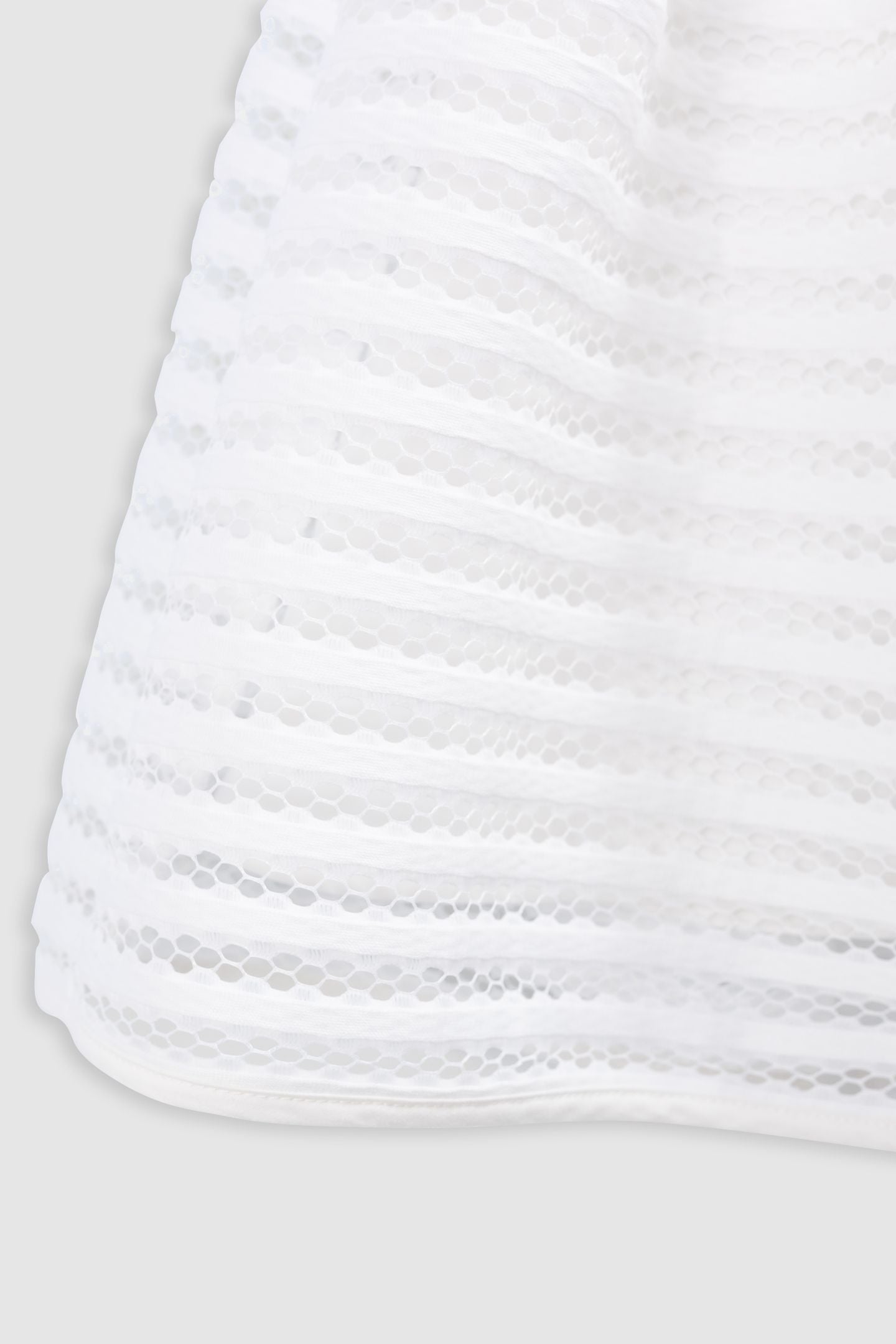 WHITE SKATER SKIRT WITH OPENWORK LACE STRIPES 4