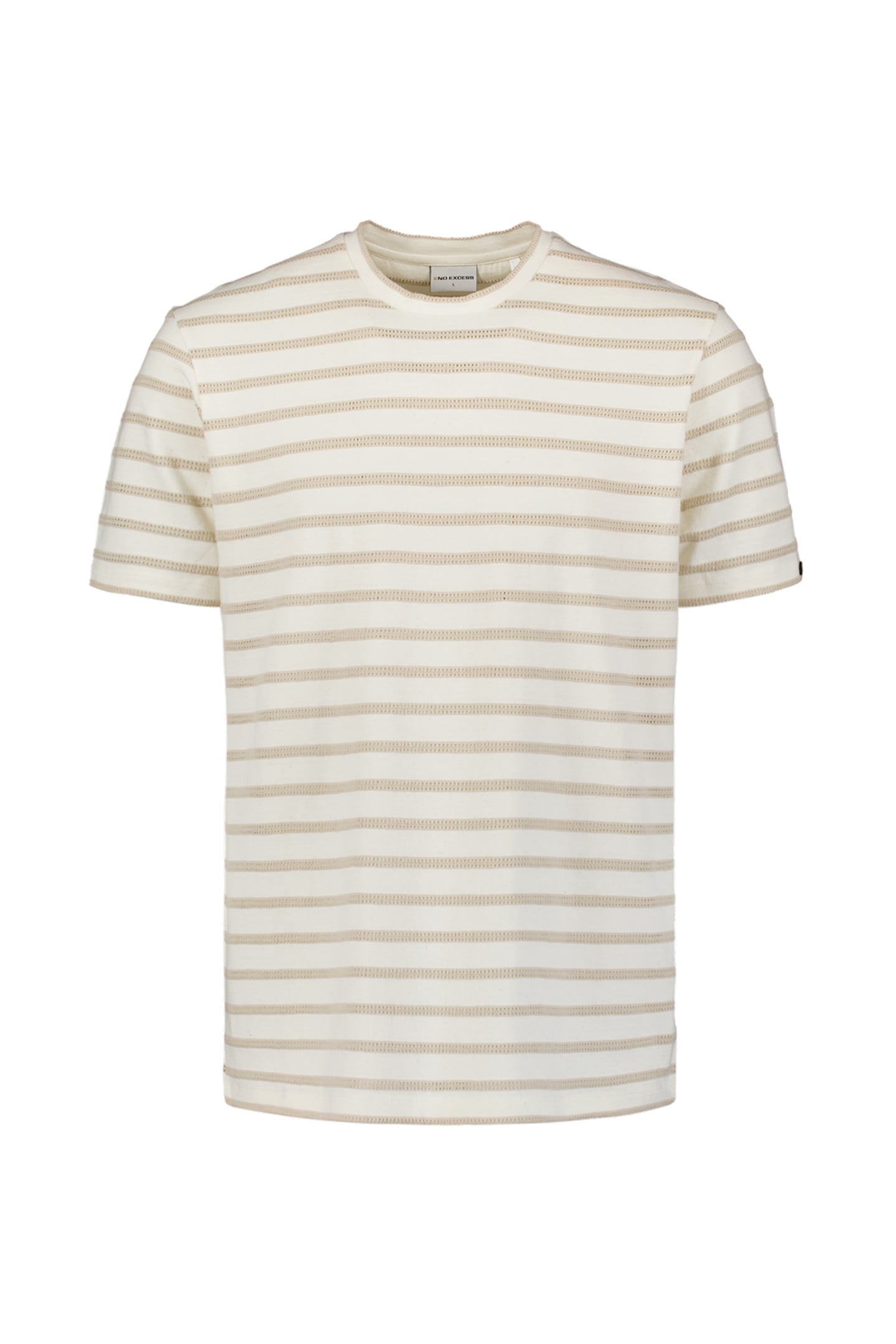 T-SHIRT CREWNECK JACQUARD STRIPES OFFWHITE 5