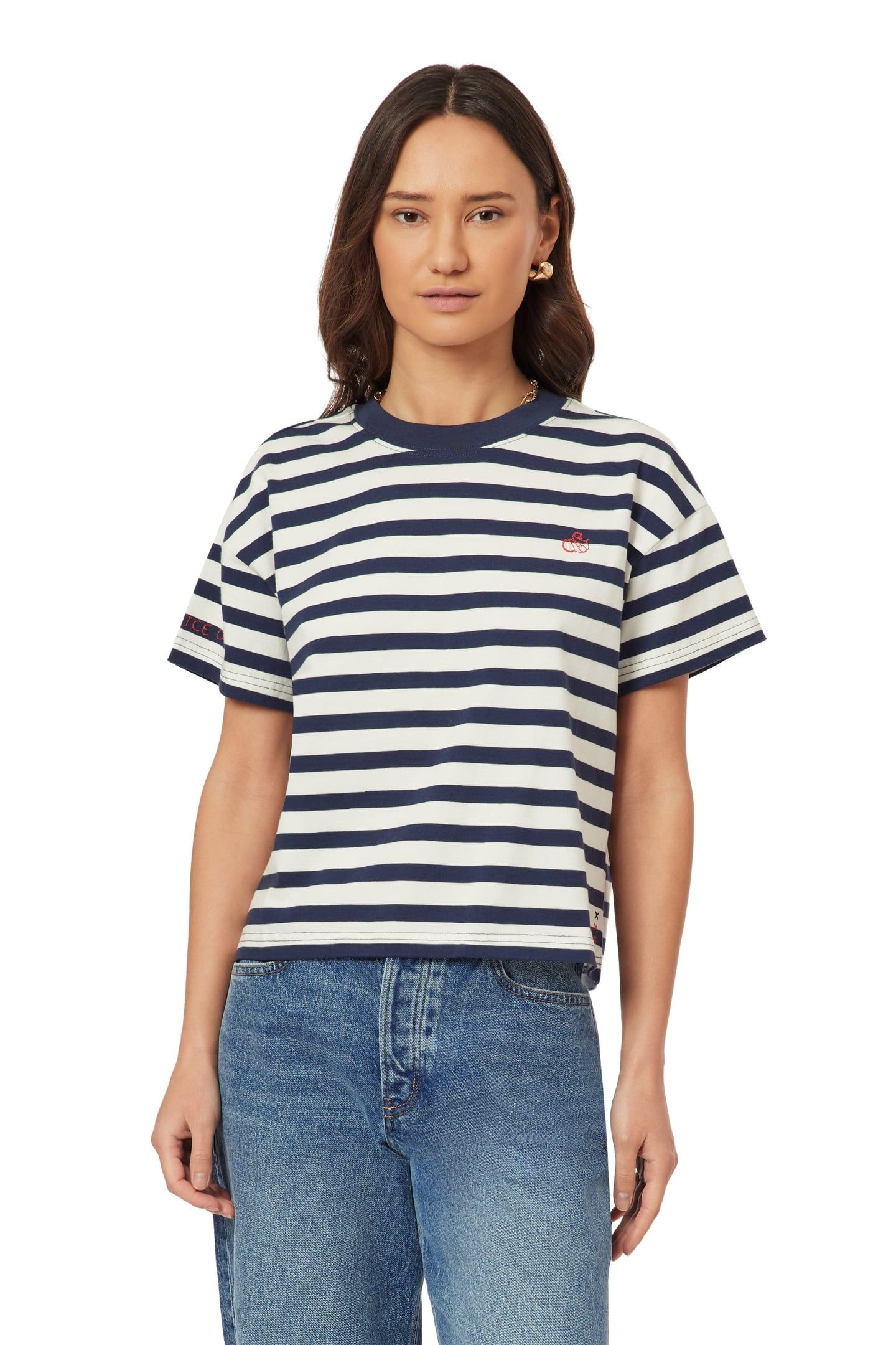 BOXY CROP TEE MOOD INDIGO/SUGAR SWIZZLE 1
