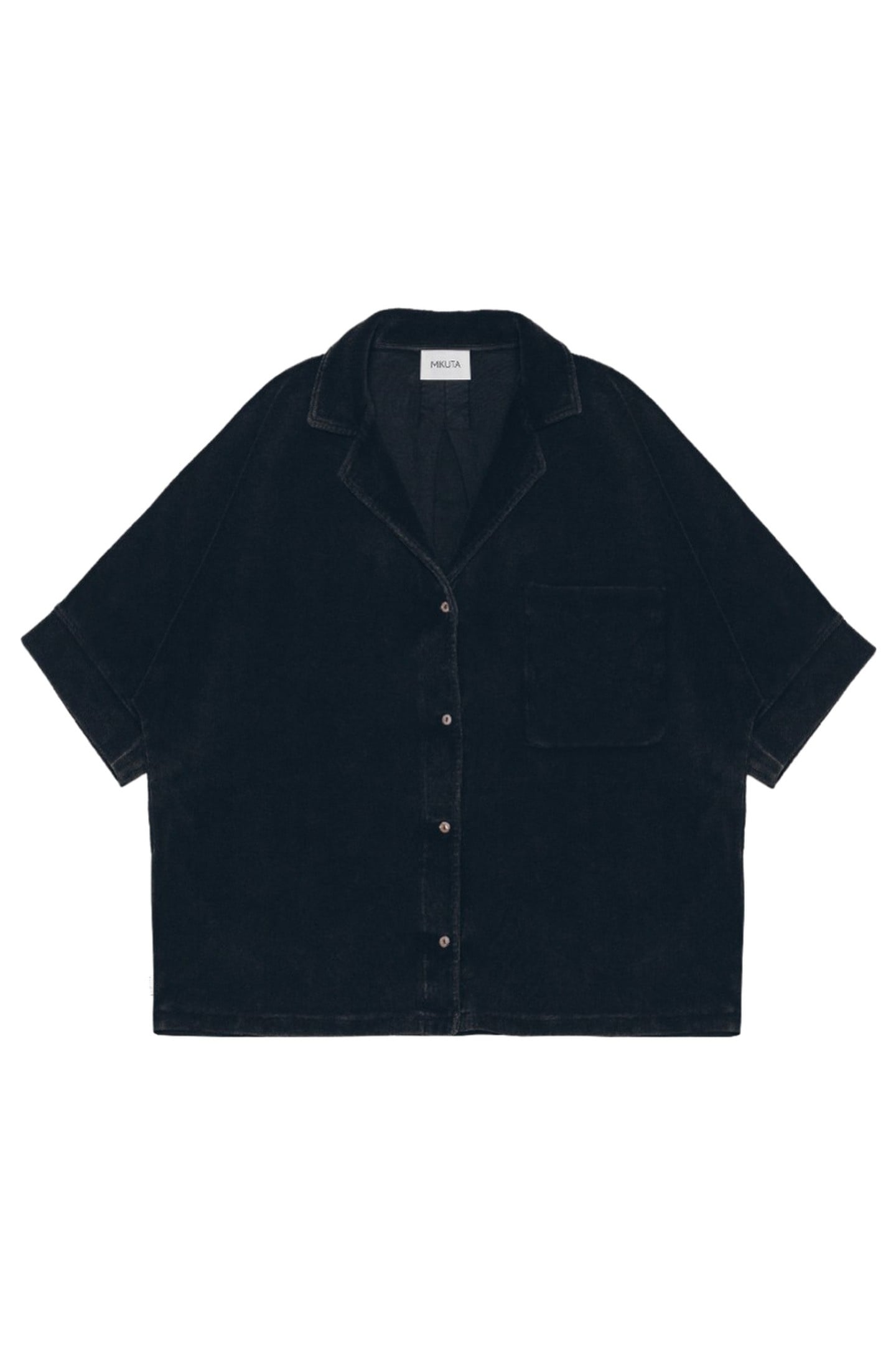 THE DARK TOWELLING CO-ORD SHIRT BLACK 3
