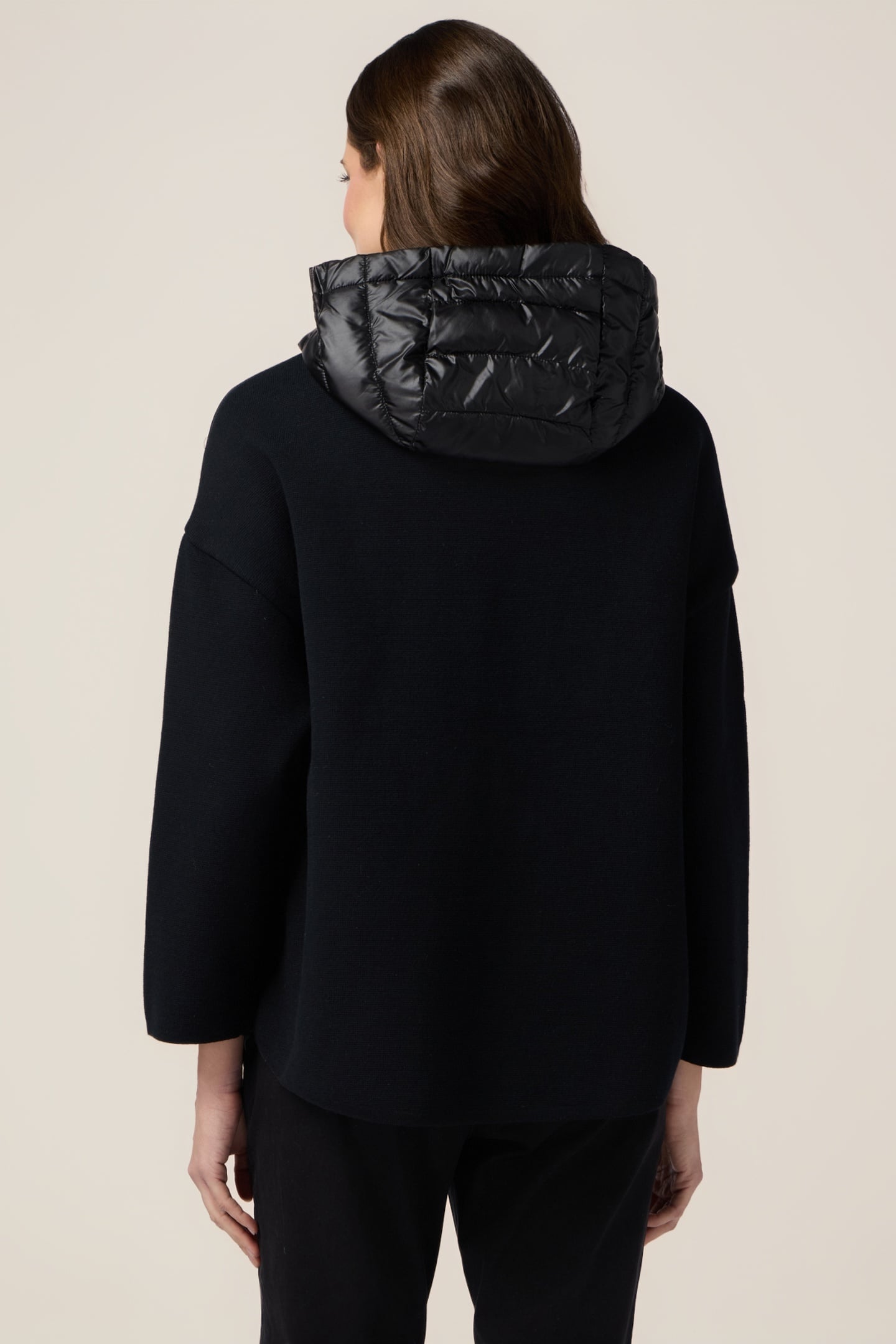 DOWN JACKET WITH KNITTED PARTS BLACK 2