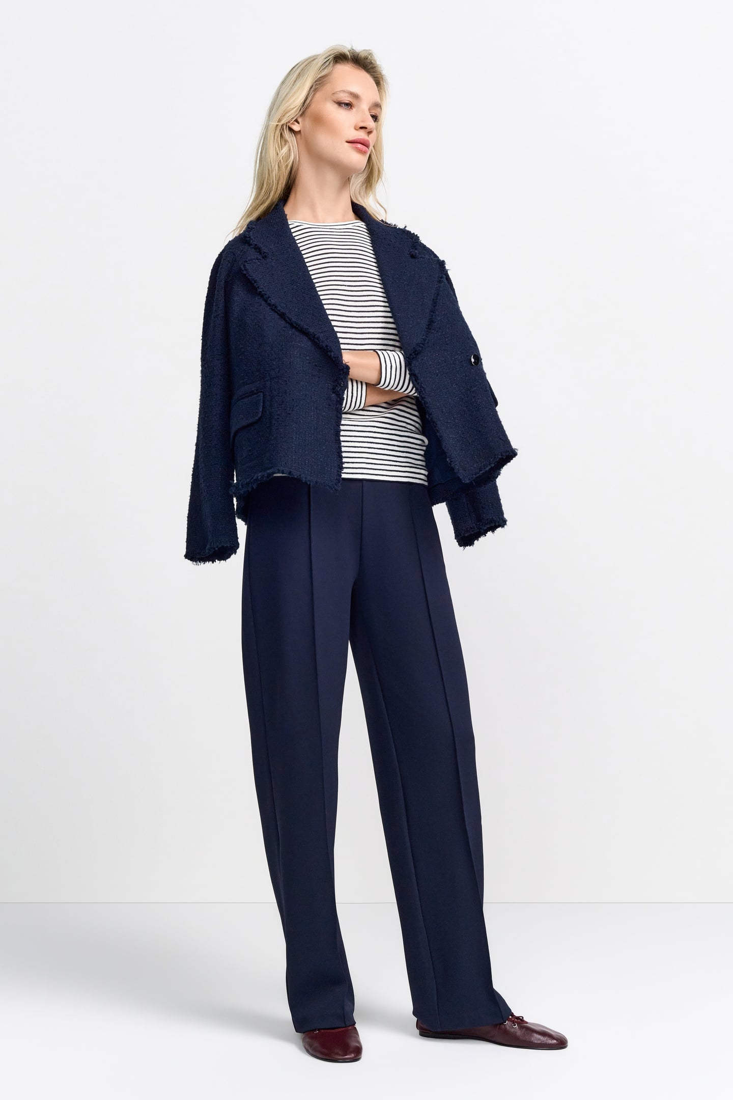 SPARKLE STRIPED LONGSLEEVE ORGANIC MIDNIGHT BLUE 1