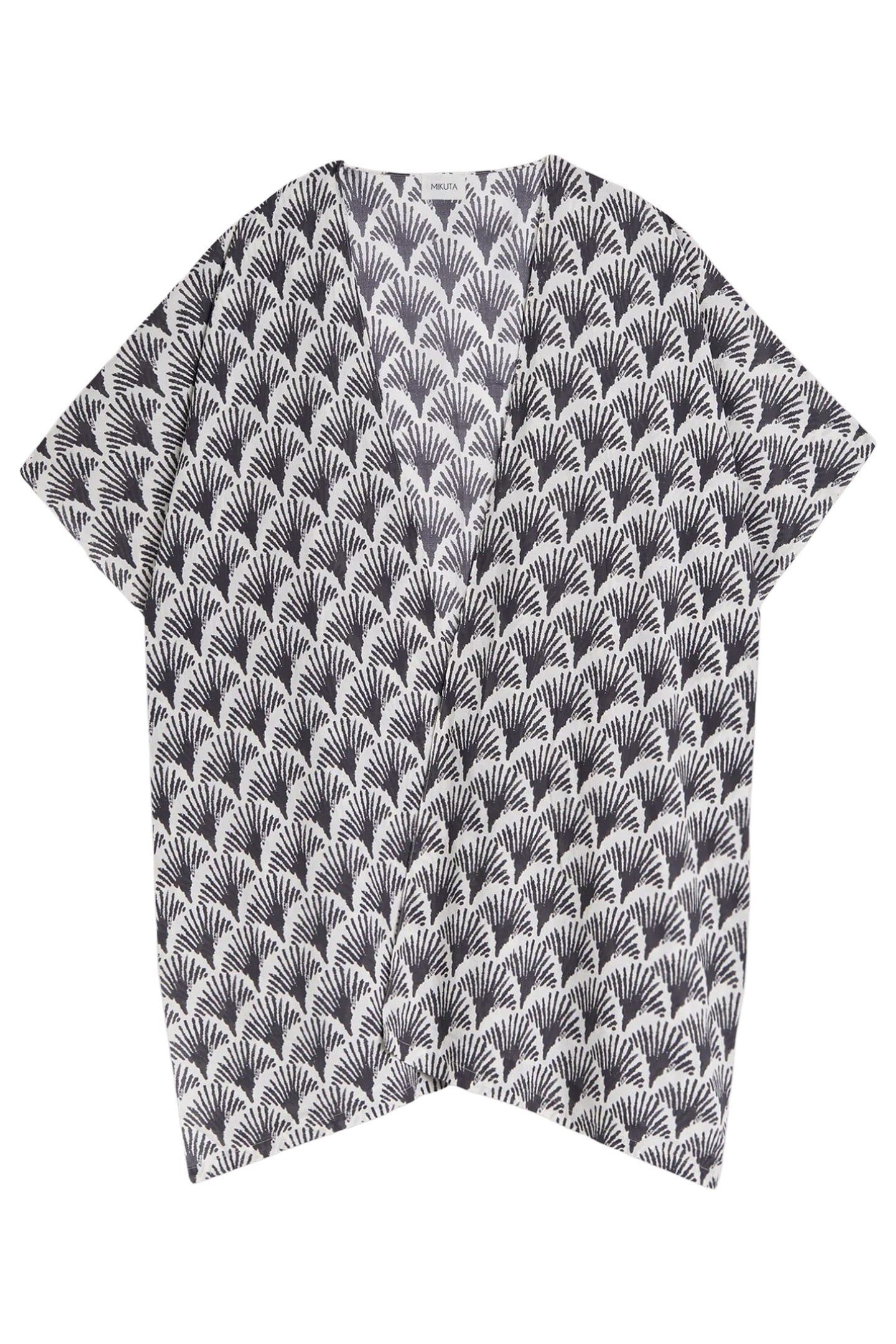 THE PRINTED FLOWY KIMONO BROWN 3