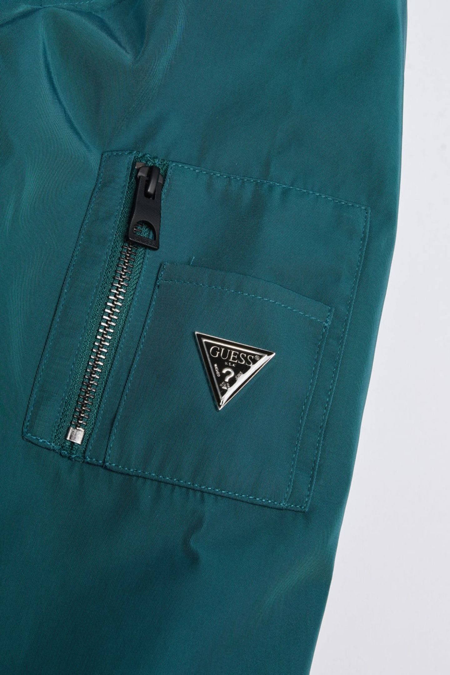 GUESS ECO SATIN BOMBER TRUE TEAL 1