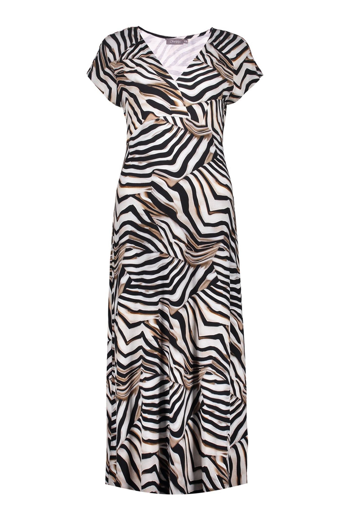 DRESS V-NECK SLEEVELESS AOP OFF-WHITE/BLACK 1