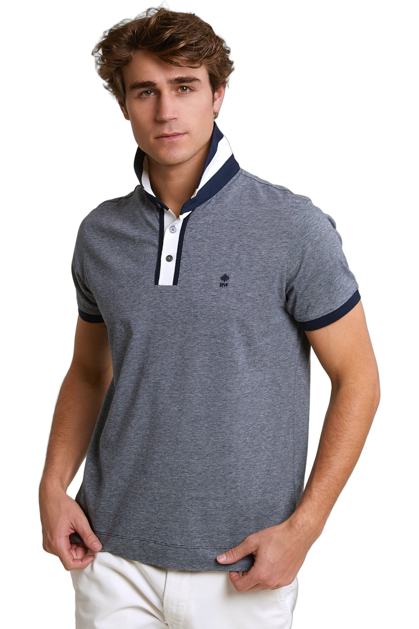 CUSTOM FIT SILKY COTTON POLO POLO NAVY 1