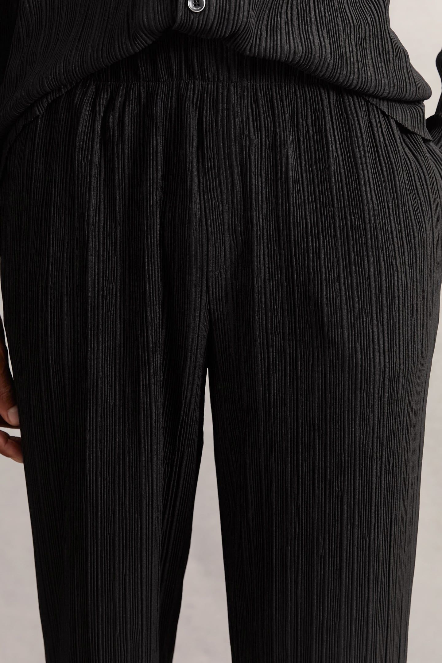 PLISSE WIDE LEG TROUSER BLACK 6