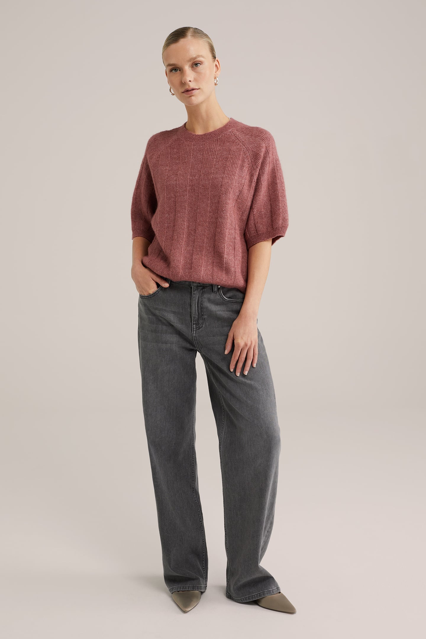 KNITTED PULLOVER OLD ROSE 1