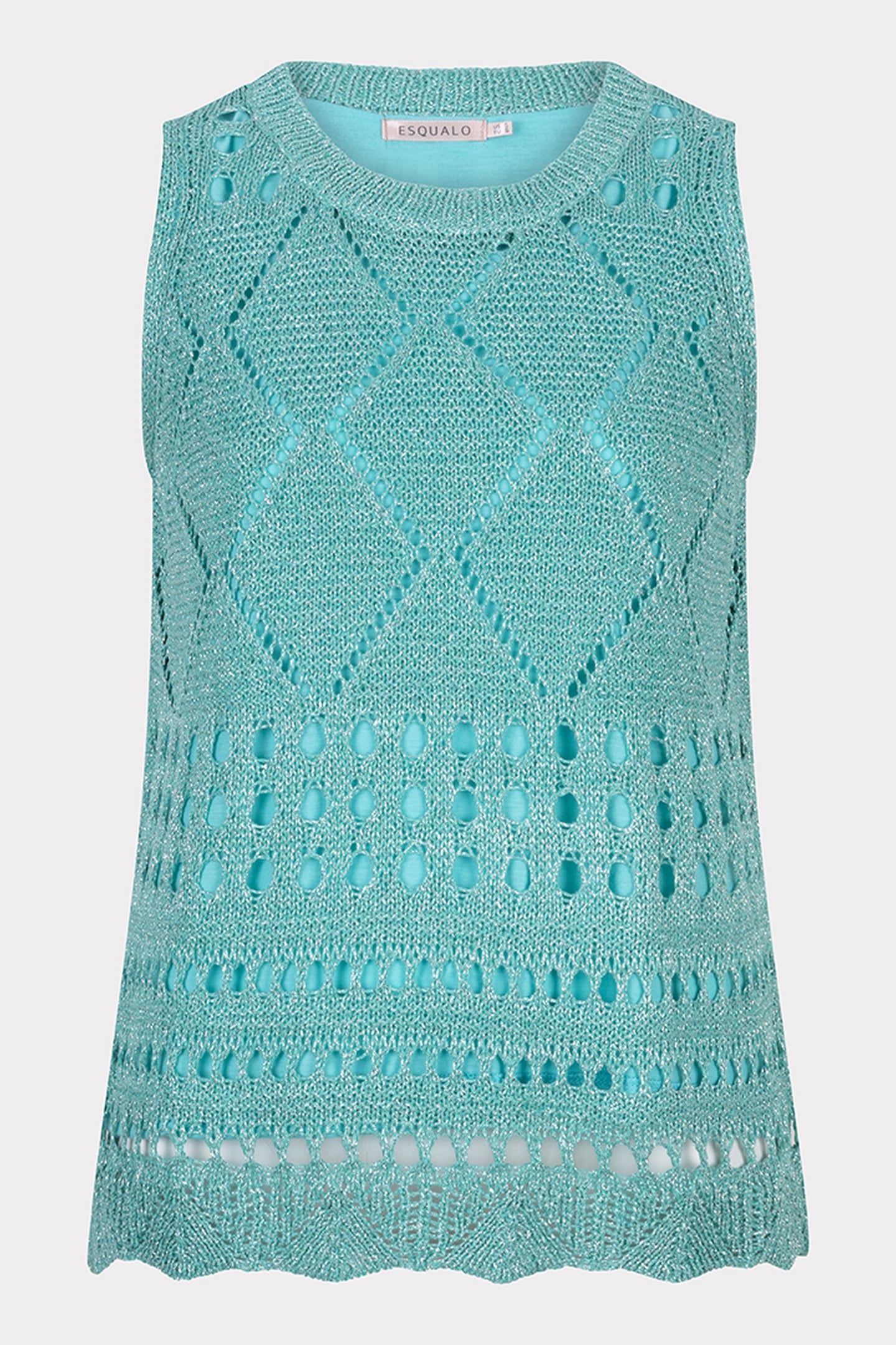 TOP FANCY OPEN KNIT LUREX LAGOON 4