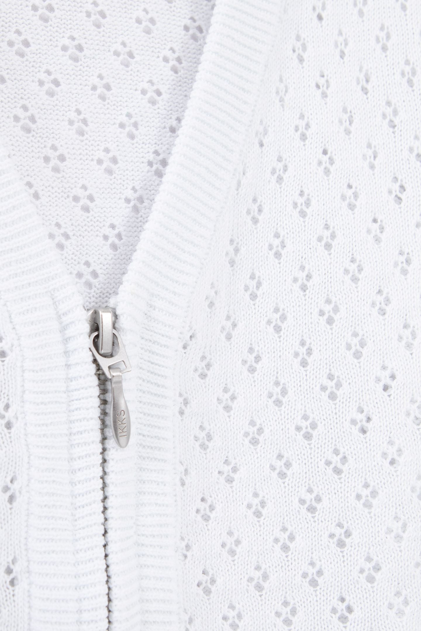 GIRLS' ECRU KNIT ZIPPED OPENWORK CARDIGAN 4