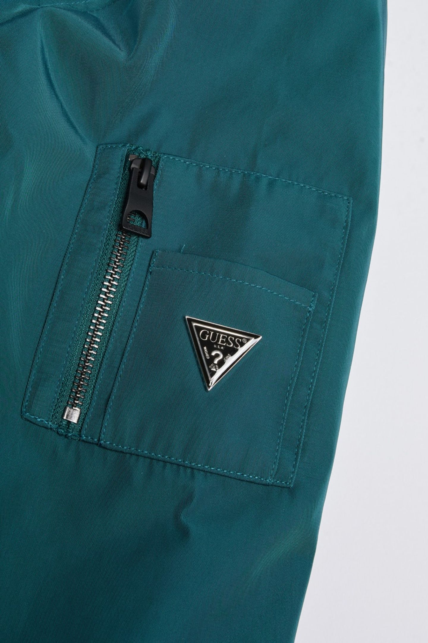 GUESS ECO SATIN BOMBER TRUE TEAL 3