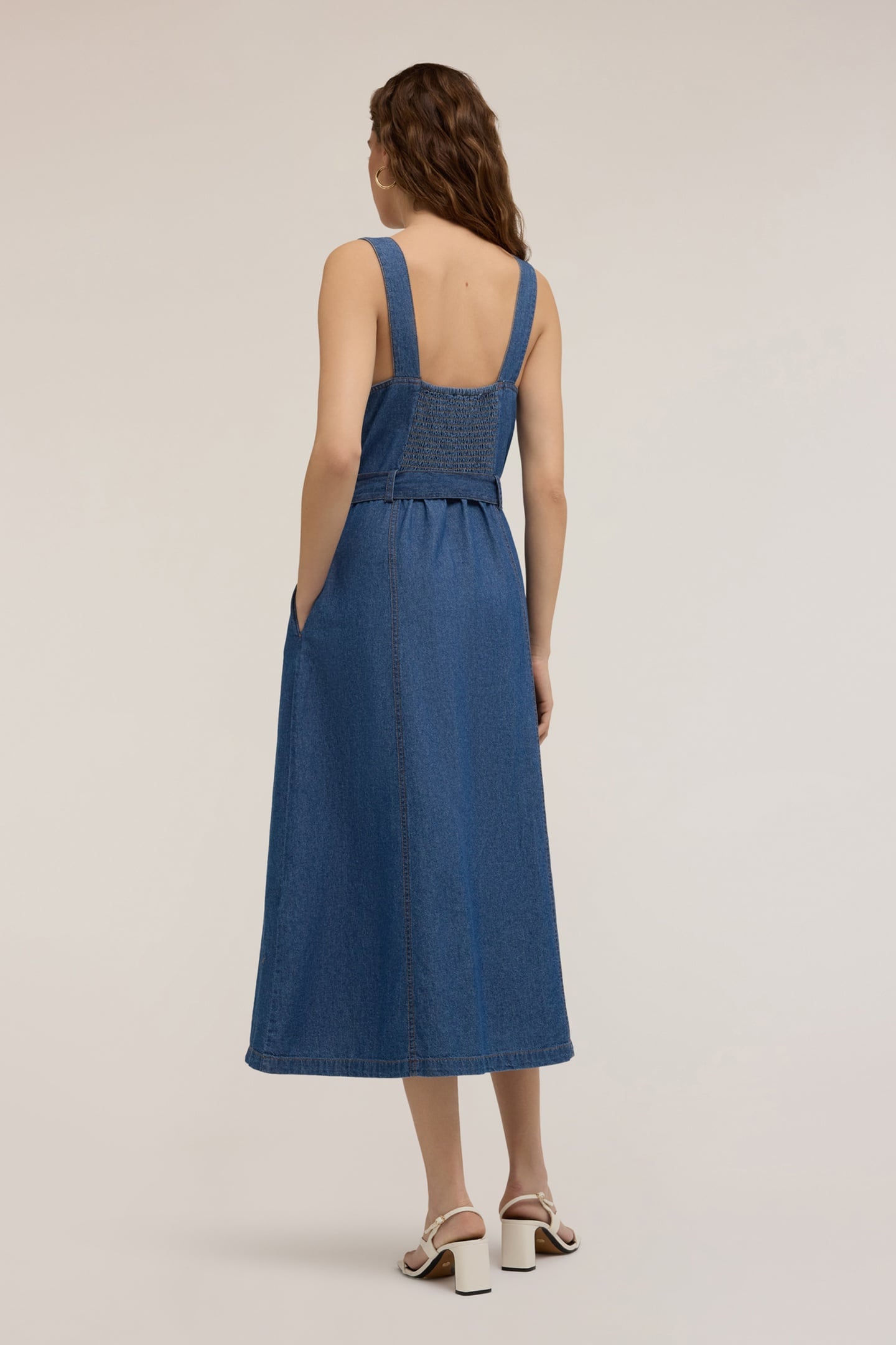 DRESS WITH BUTTONS IN LYOCELL BLEND DENIM BLUE 2