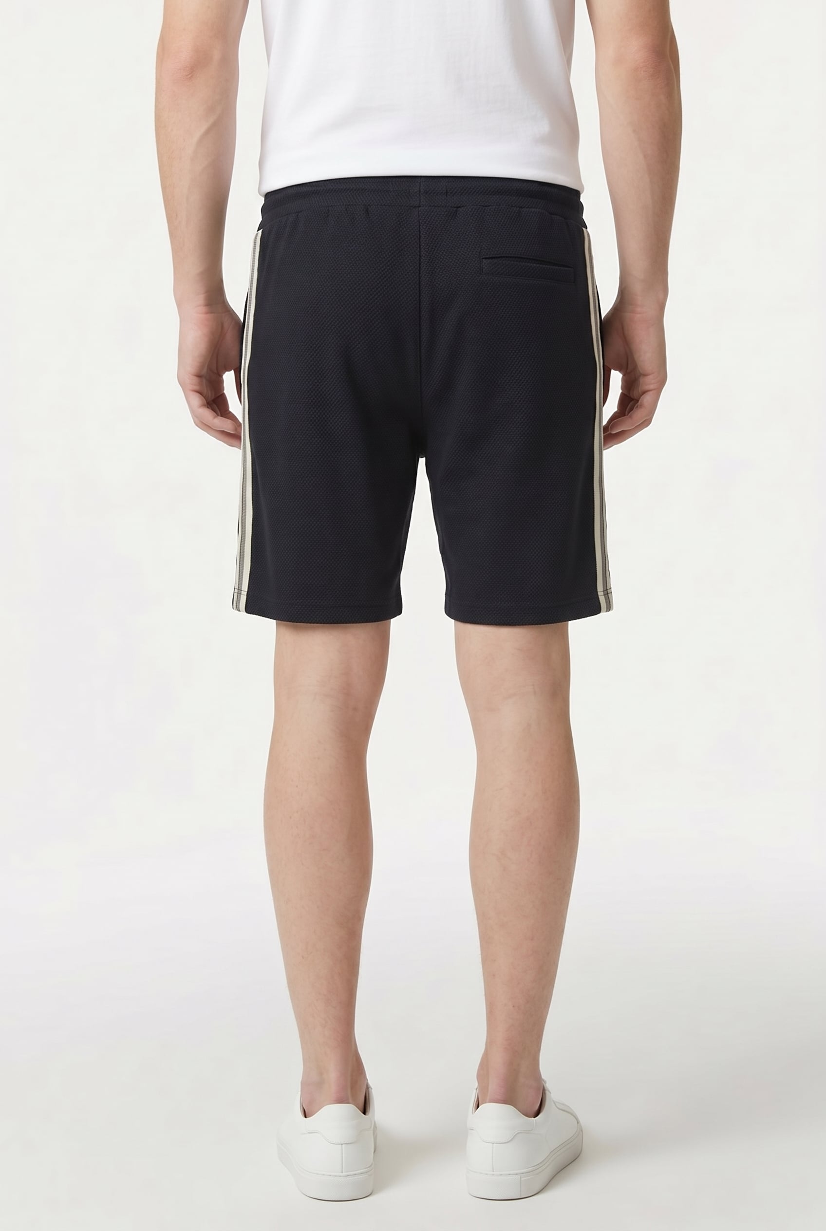 TEXTURED TAPE DRAWSTRING SHORT NAVY 2