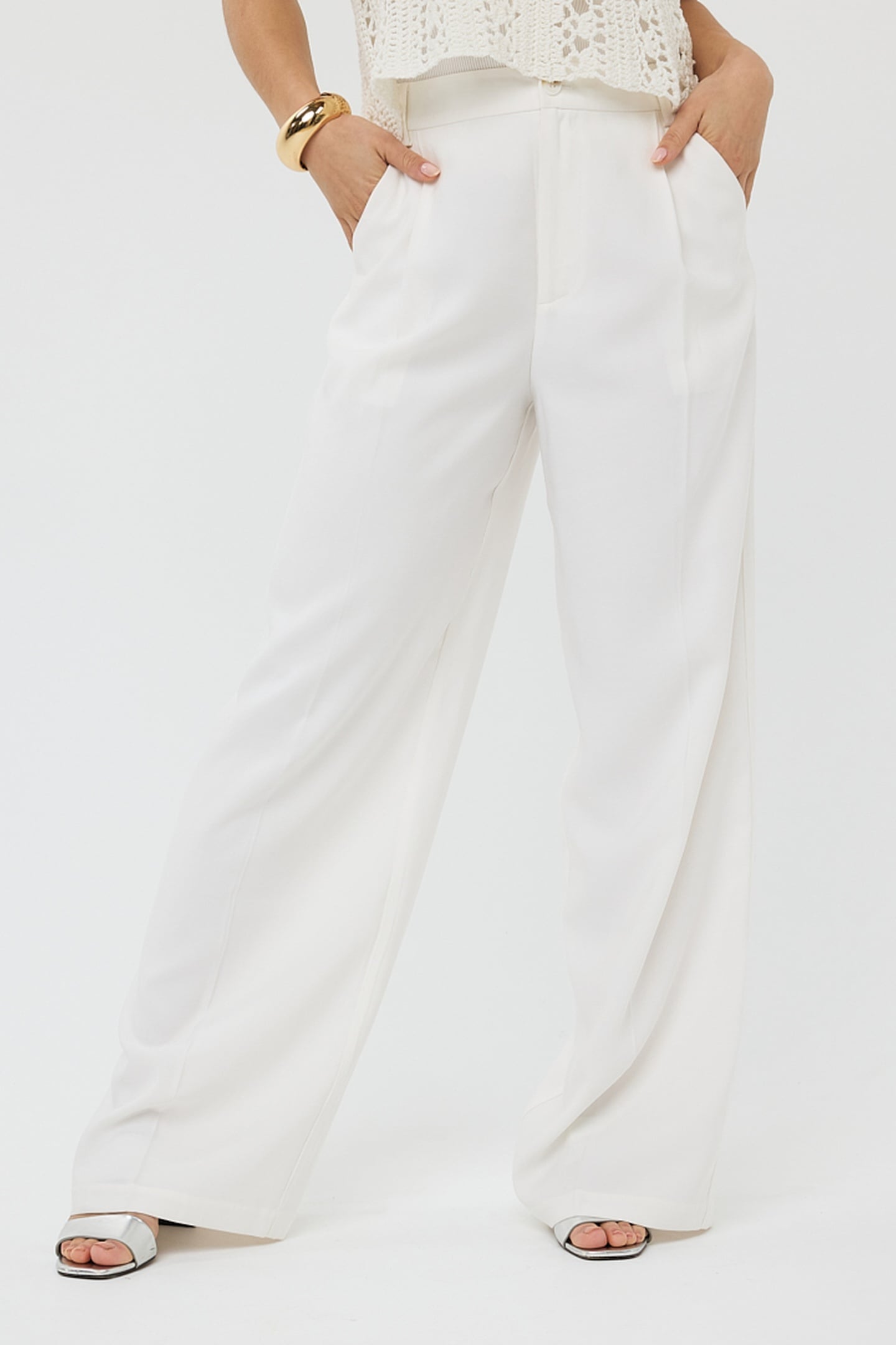 TROUSERS WB PLEAT OFF WHITE 2