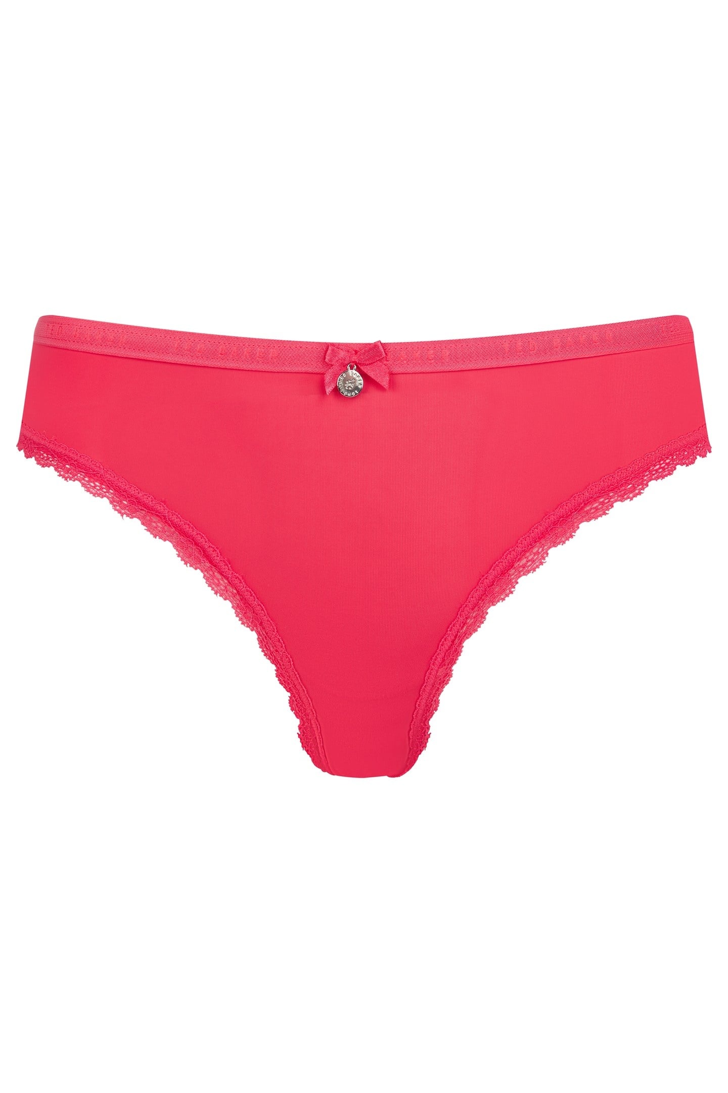 ZARIA 3PK SOLID BRIEF WITH LACE TRIM JET BLACK/EGRET/AZALEA 4