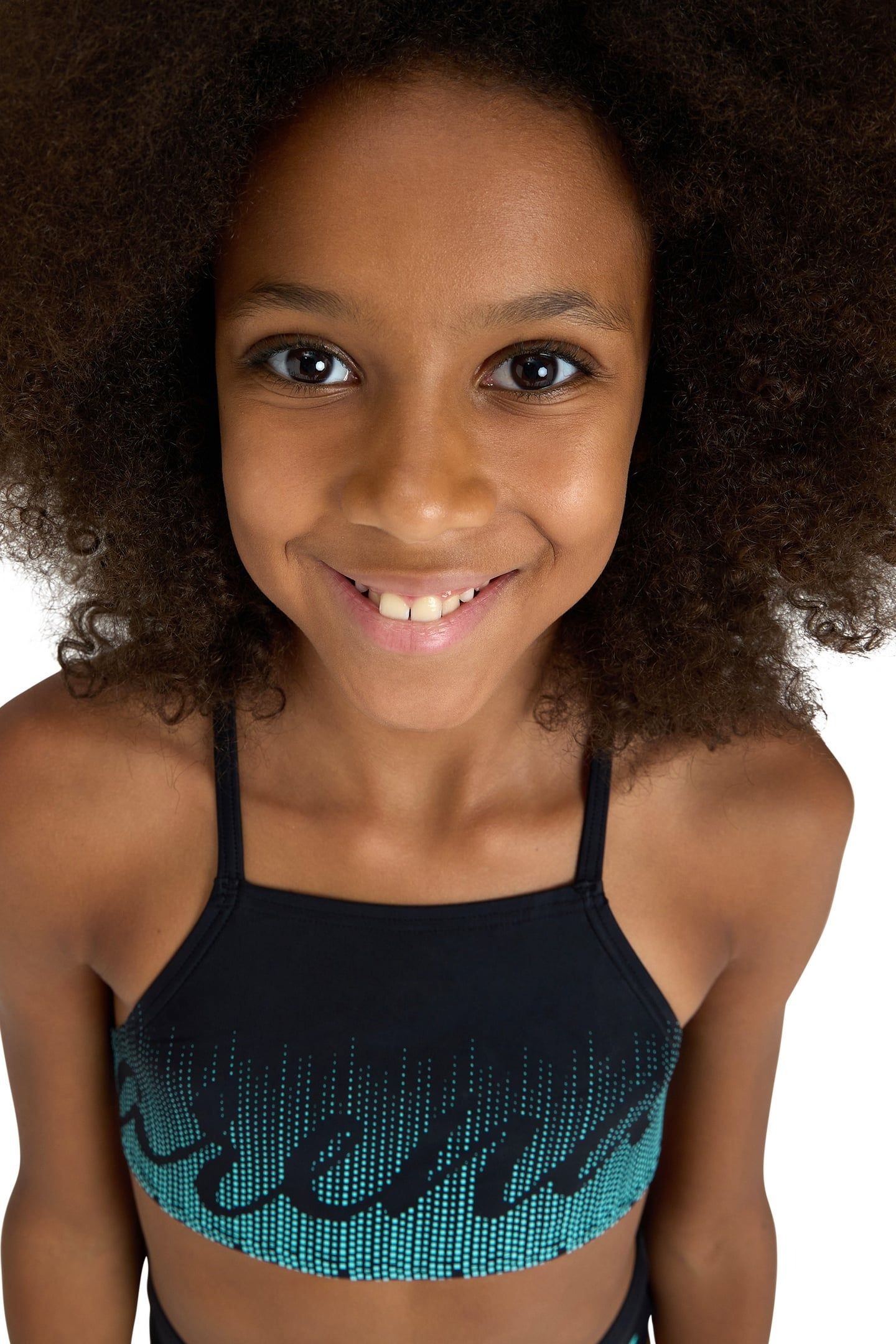 GIRLS' GRAPHIC SWIMSUIT BIKINI CRO BLACK 8