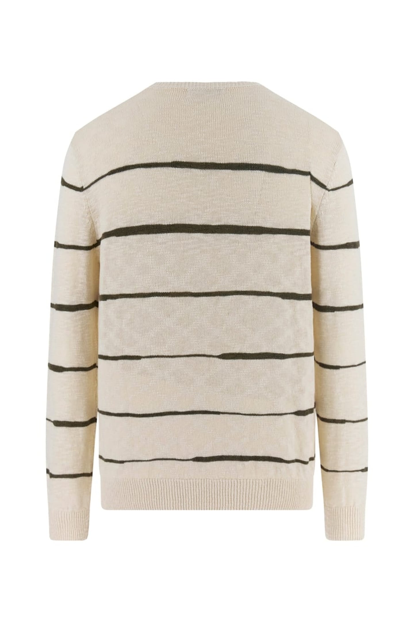 GUESS ECO GRIER CN LS STRIPED QUICKSAND OLIVE IRRE 4