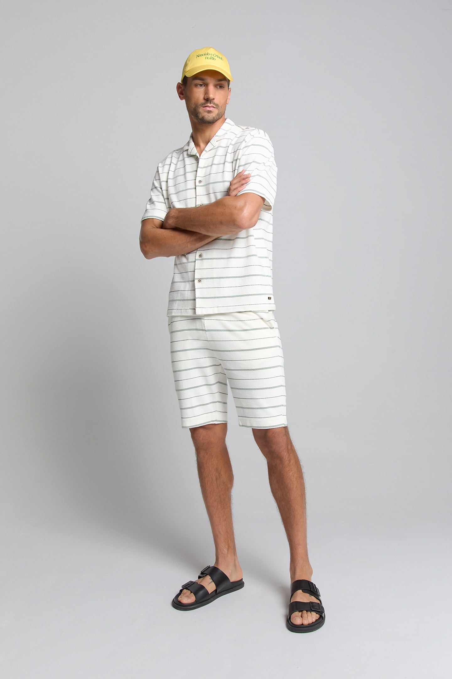 SHORT JERSEY STRIPES OFFWHITE 2