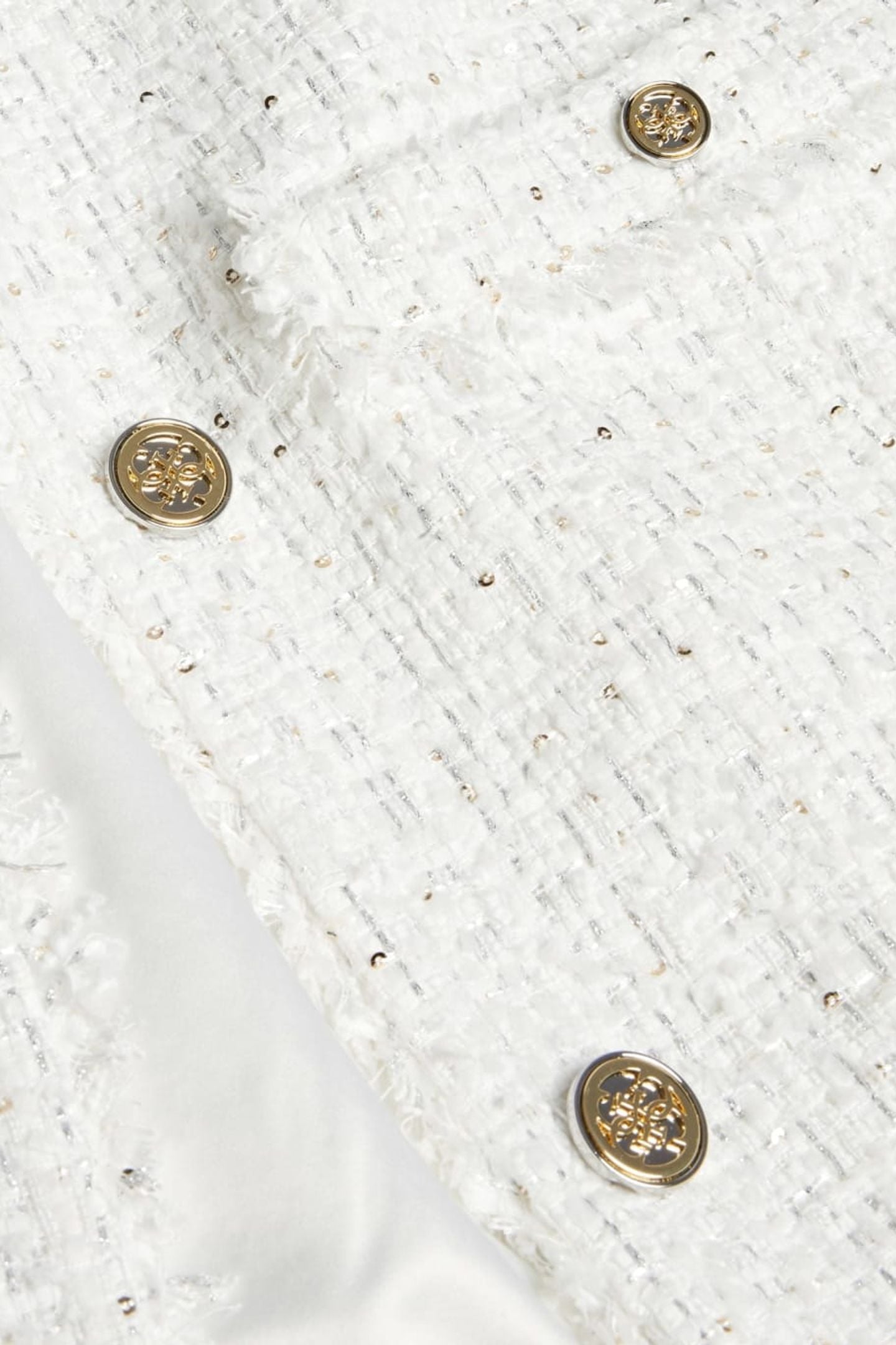 GUESS ECO NOELIE TWEED JACKET CREAM WHITE MULTI 6