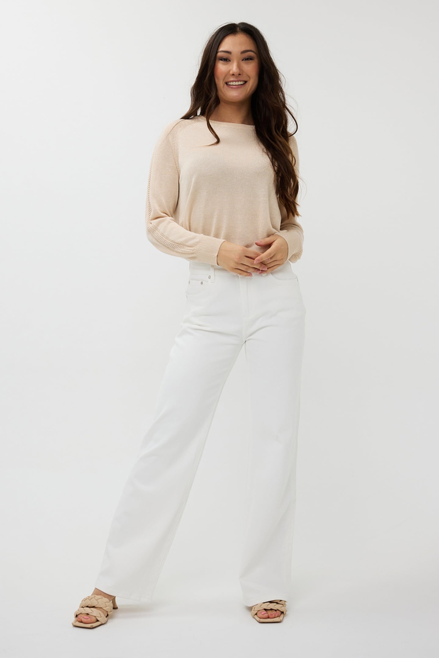SWEATER RAGLAN POINTELLE LUREX IVORY 2