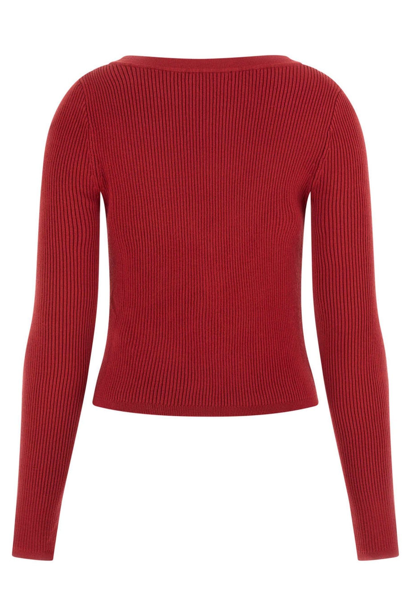 GUESS ECO KATELYN VN LS CARDI SIREN RED 1