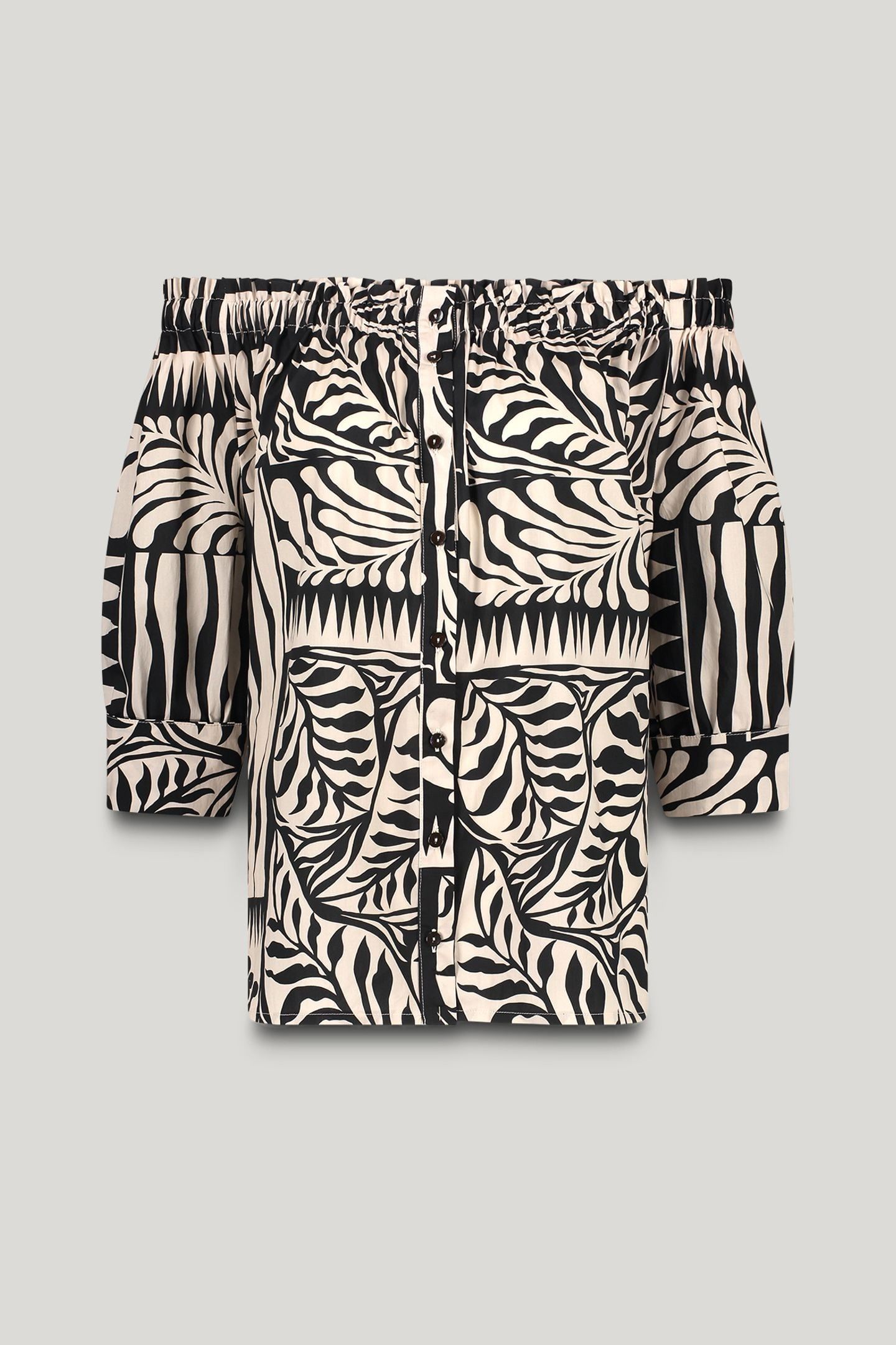 BLOUSE TWO TONE PRINT BLACK 3