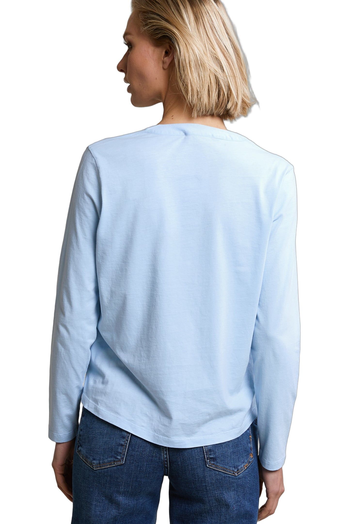 LIGHT BLUE V-NECK T-SHIRT LONG SLEEVES 3