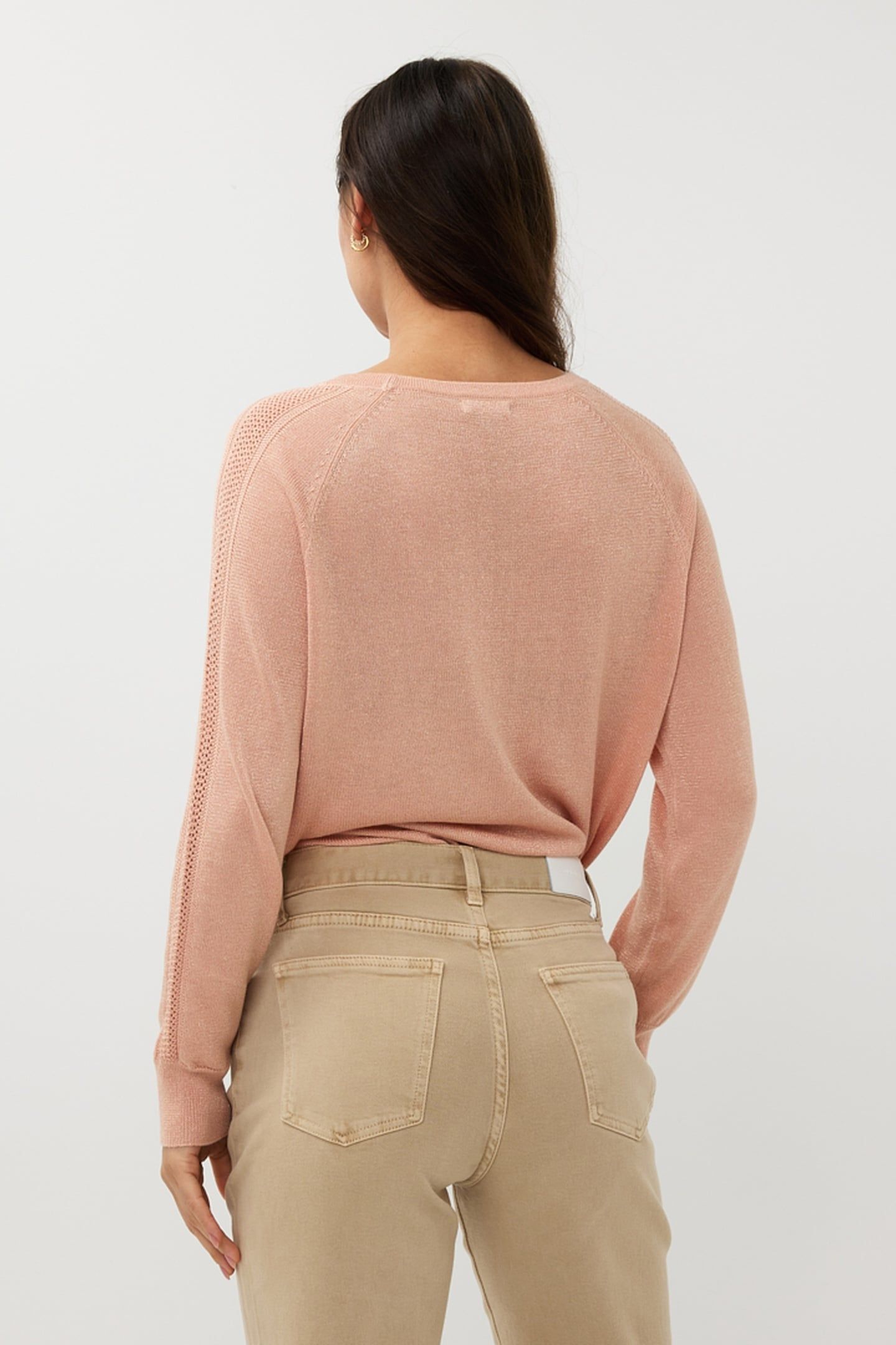 SWEATER RAGLAN POINTELLE LUREX LIGHT APRICOT 4