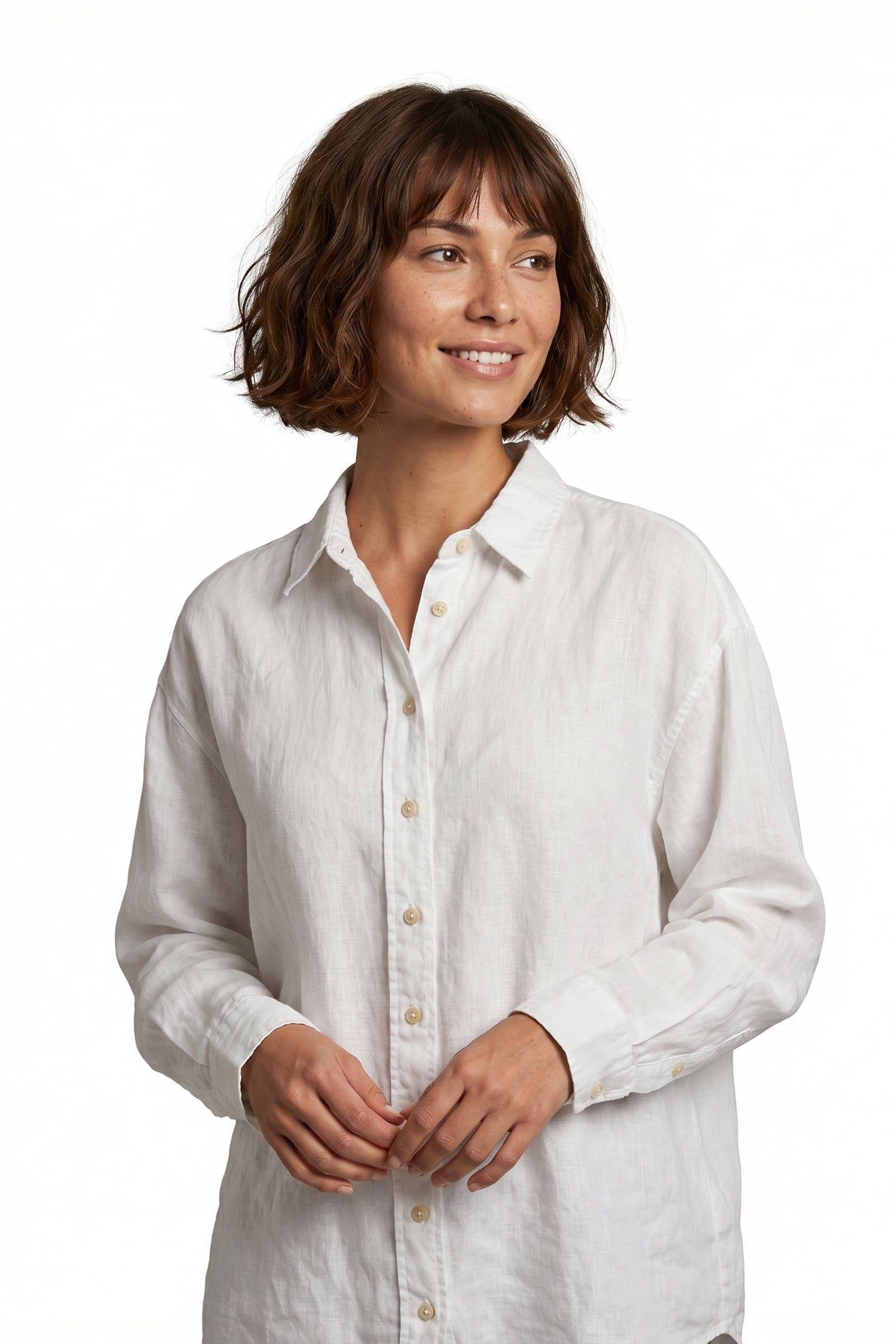 LOOSE SHIRT LS BIG COLLAR WHITE 1