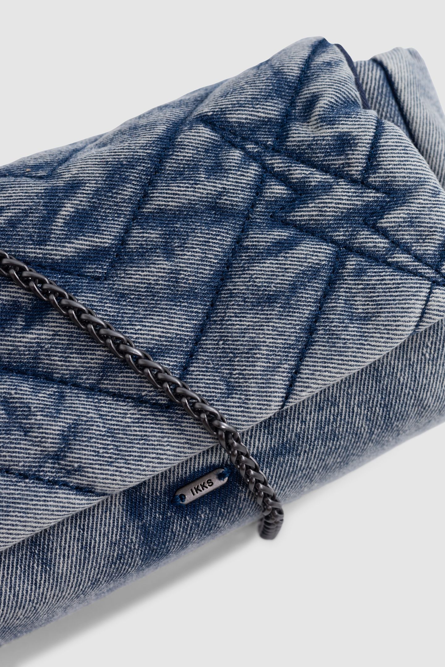 BLUE DENIM HANDBAG WITH QUILTED FLAP 5