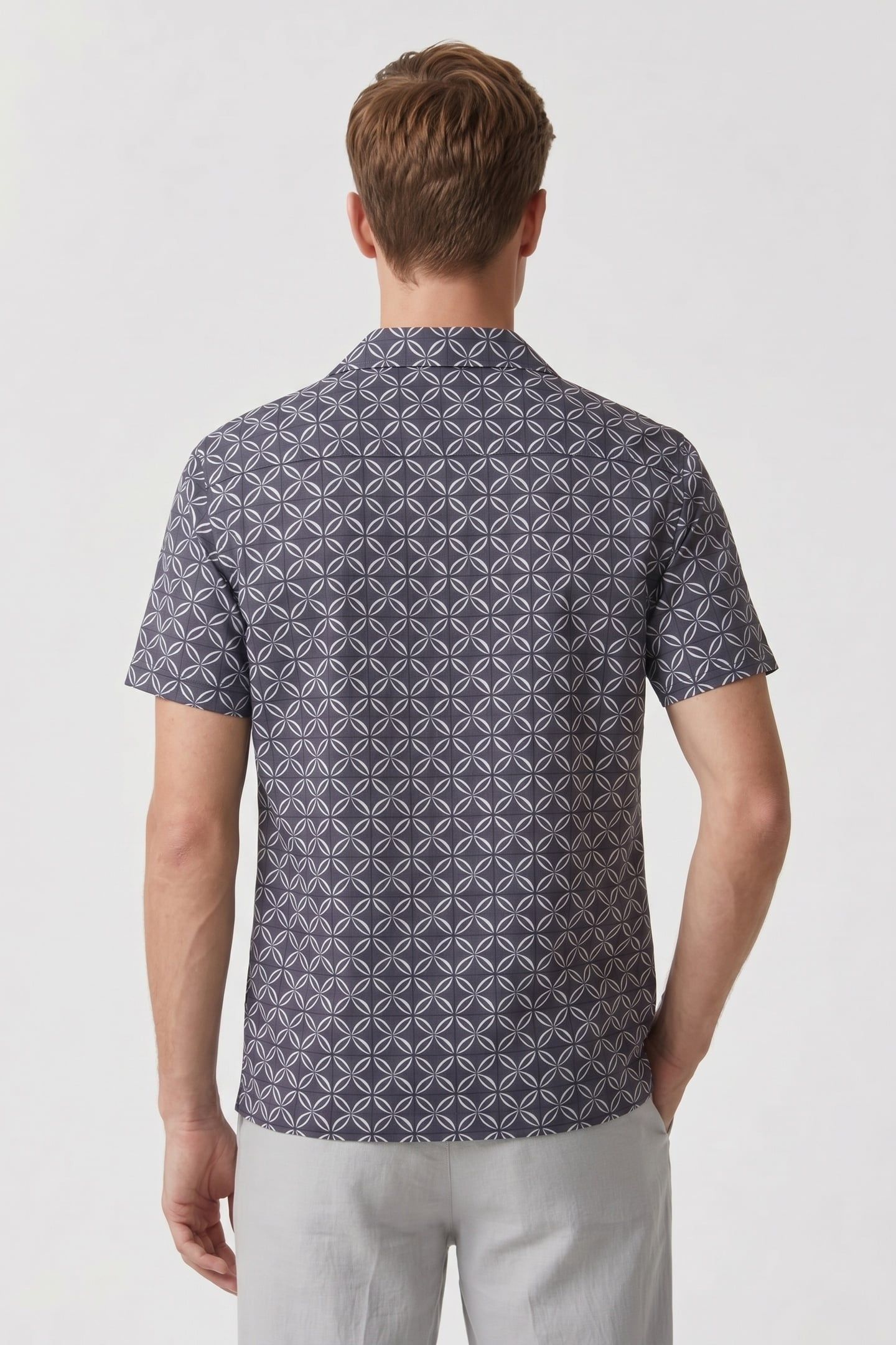PRINTED CUBAN COLLAR BLUE PRINT 2