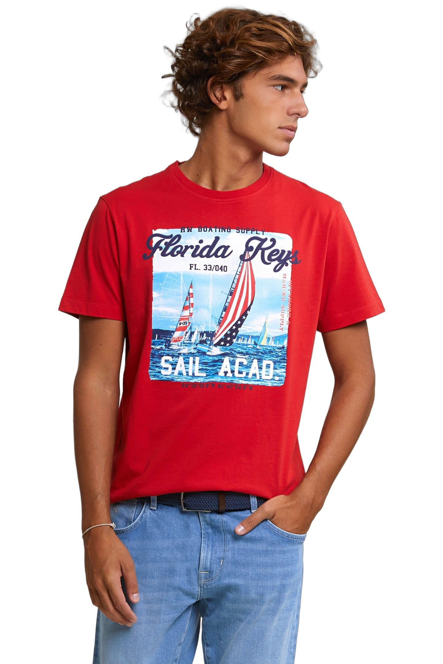 NORMAL FIT BASIC T-SHIRT SHORT SLEEVES HARVARD RED 1