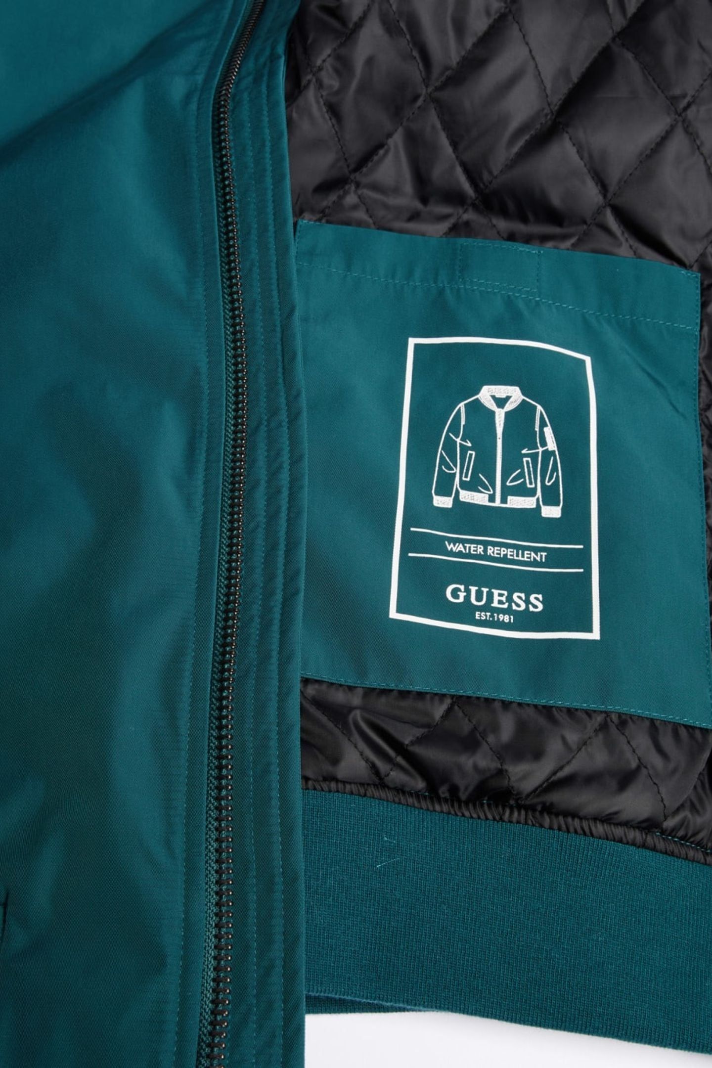 GUESS ECO SATIN BOMBER TRUE TEAL 5