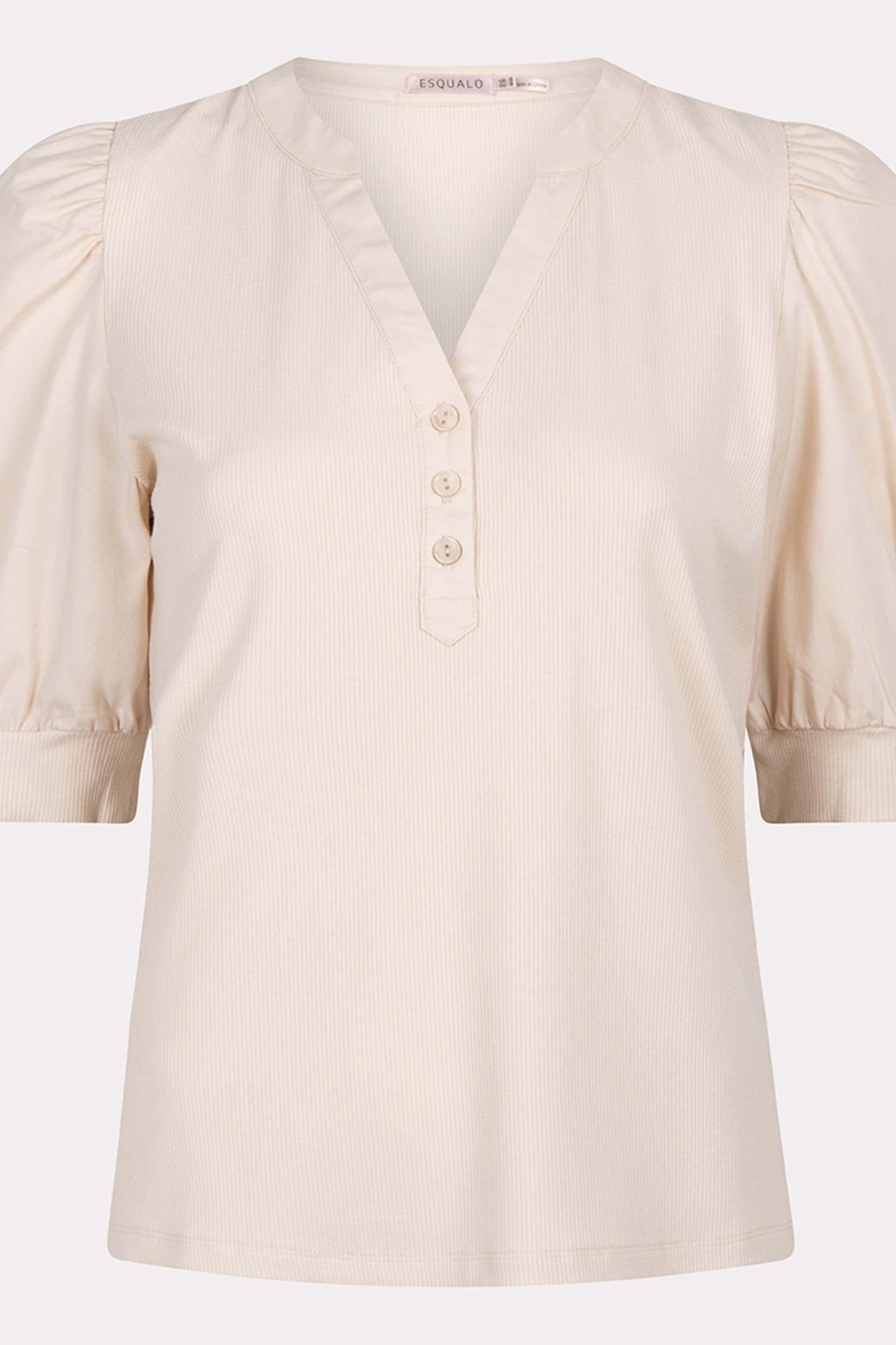 TOP WIDE RIB WOVEN SLEEVE SAND 6