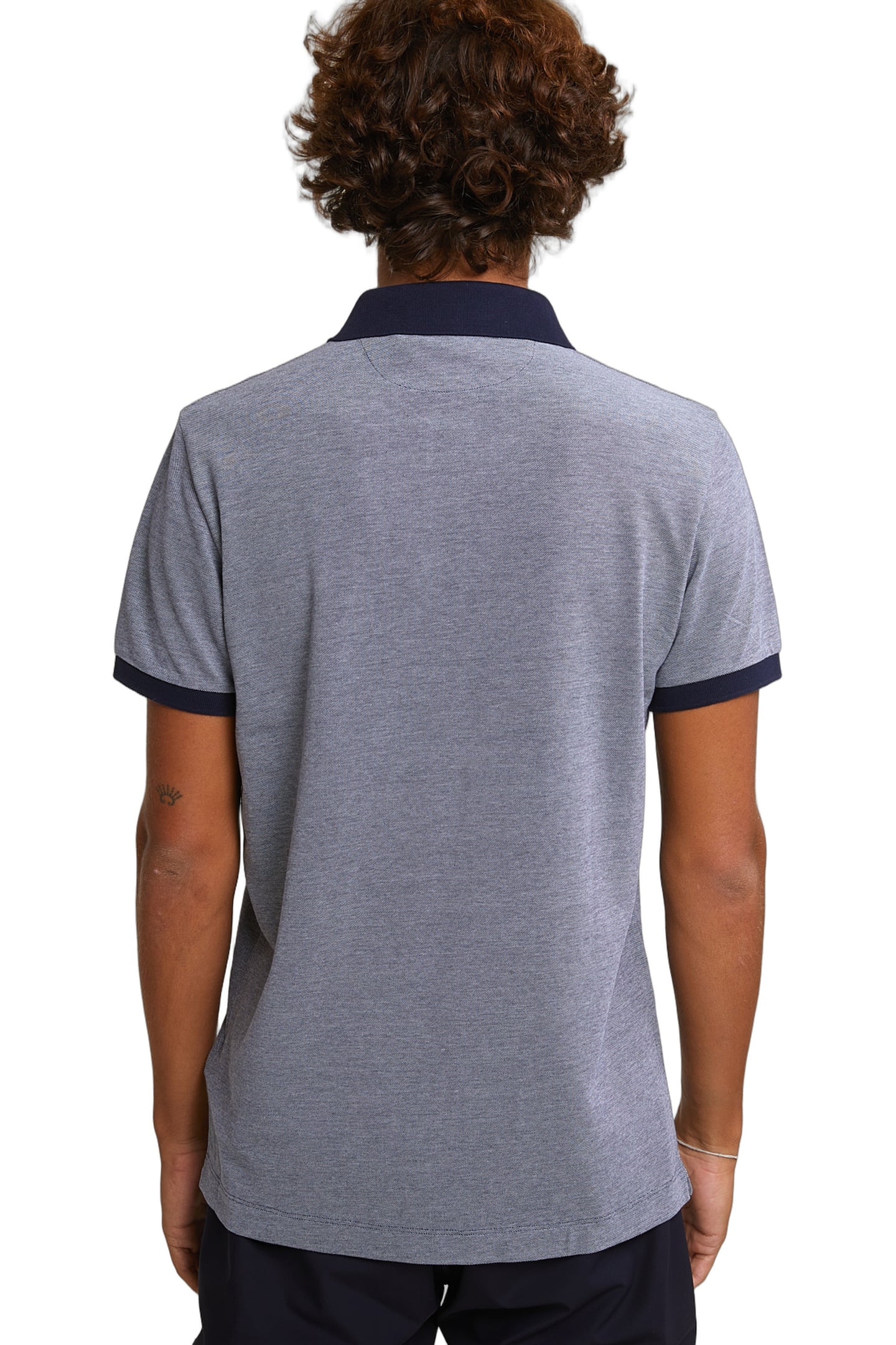 CUSTOM FIT FANCY COTTON POLO NAVY 3