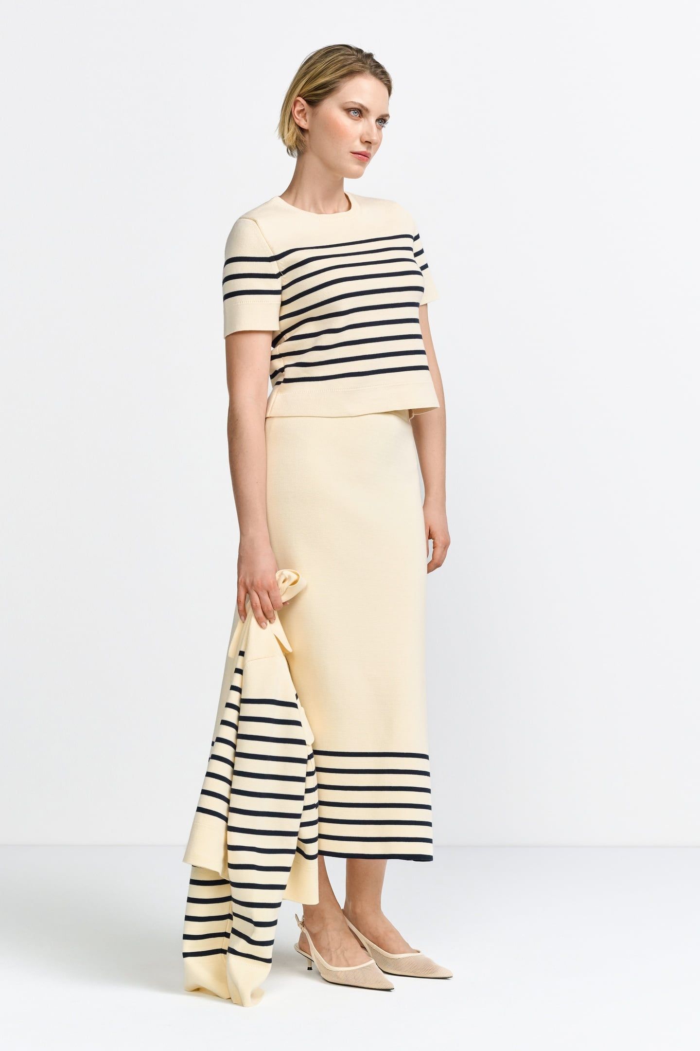 STRIPED KNIT SKIRT PEARL WHITE 6
