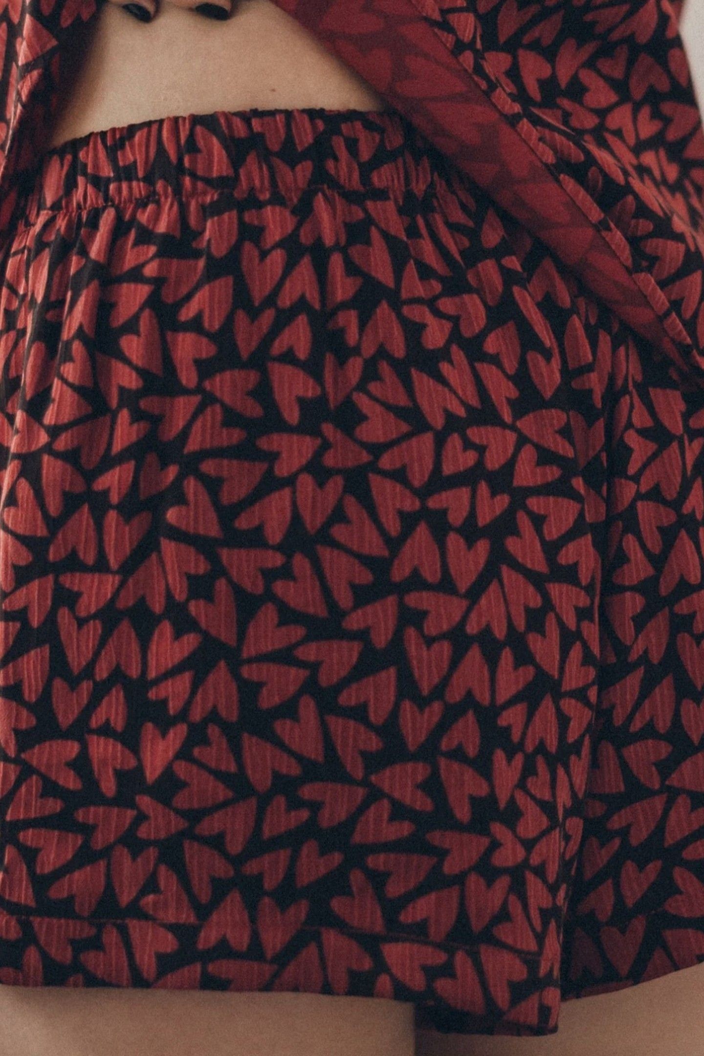THE RED HEARTS CRINKLE BOXER SHORTS RED 2