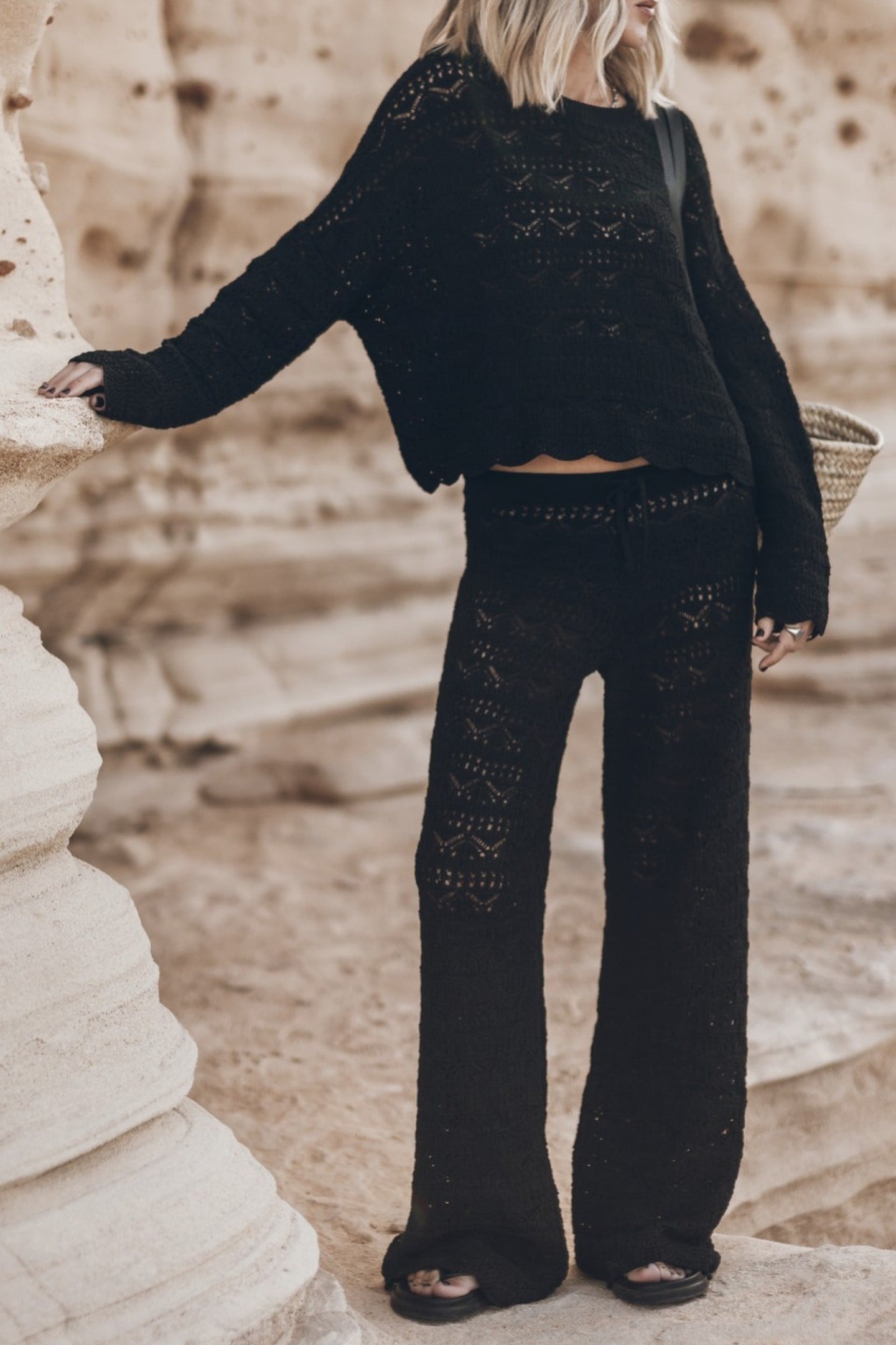 THE BLACK CROCHET PANTS BLACK 1