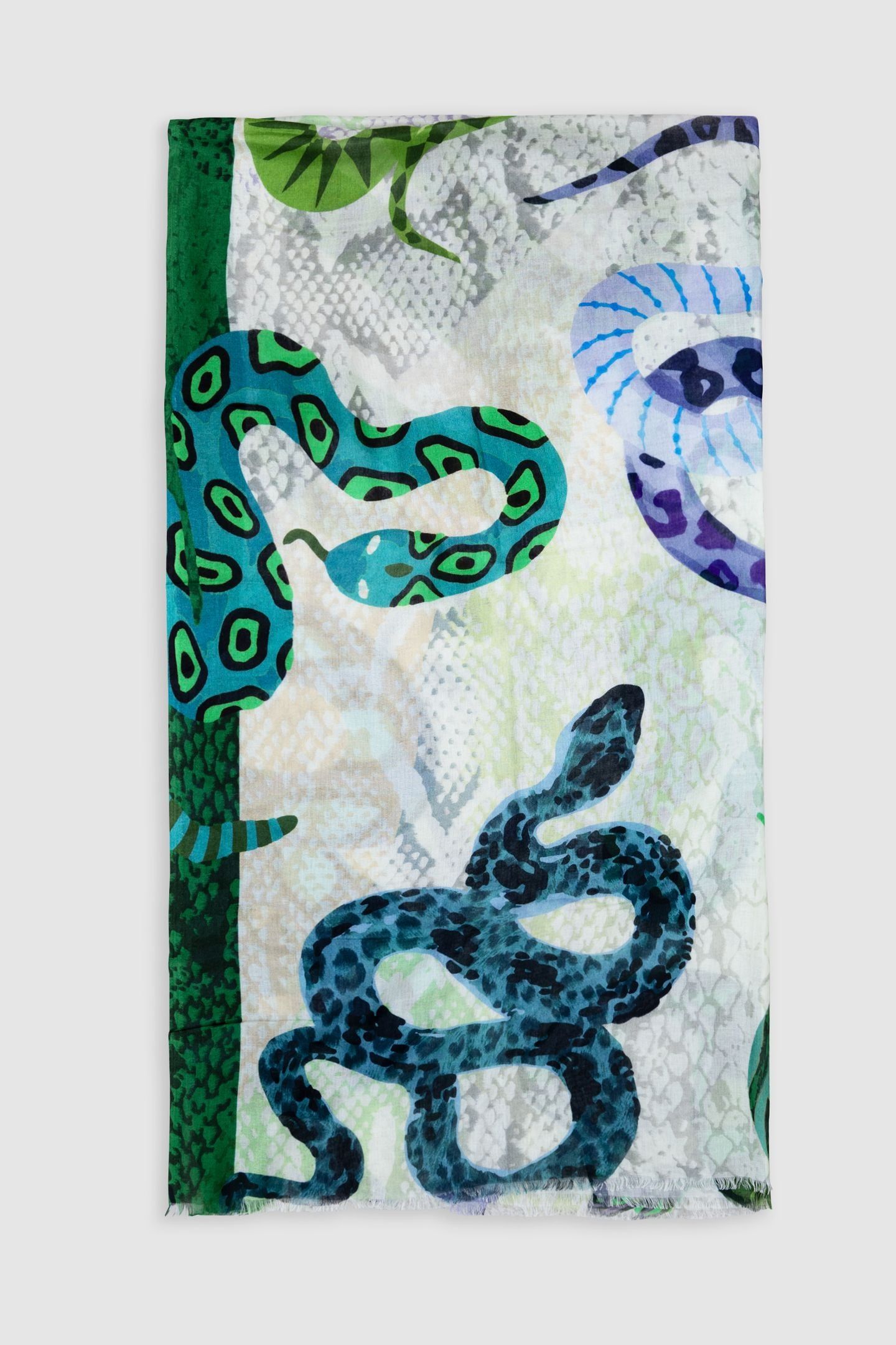 GREEN SCARF WITH SNAKES AND PYTHON-LOOK BACKGROUND 2
