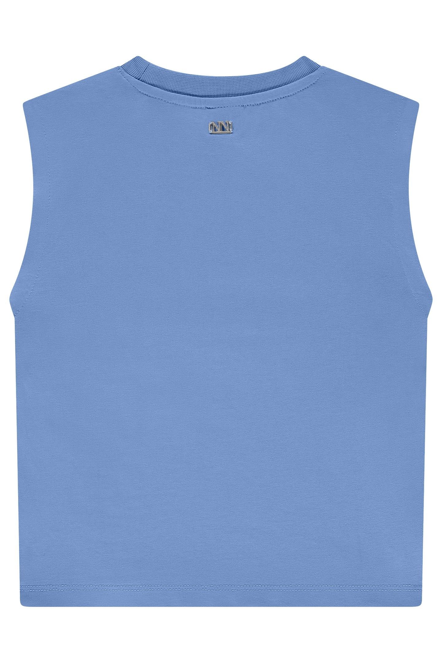 PLEAT T-SHIRT AZUR BLUE 2