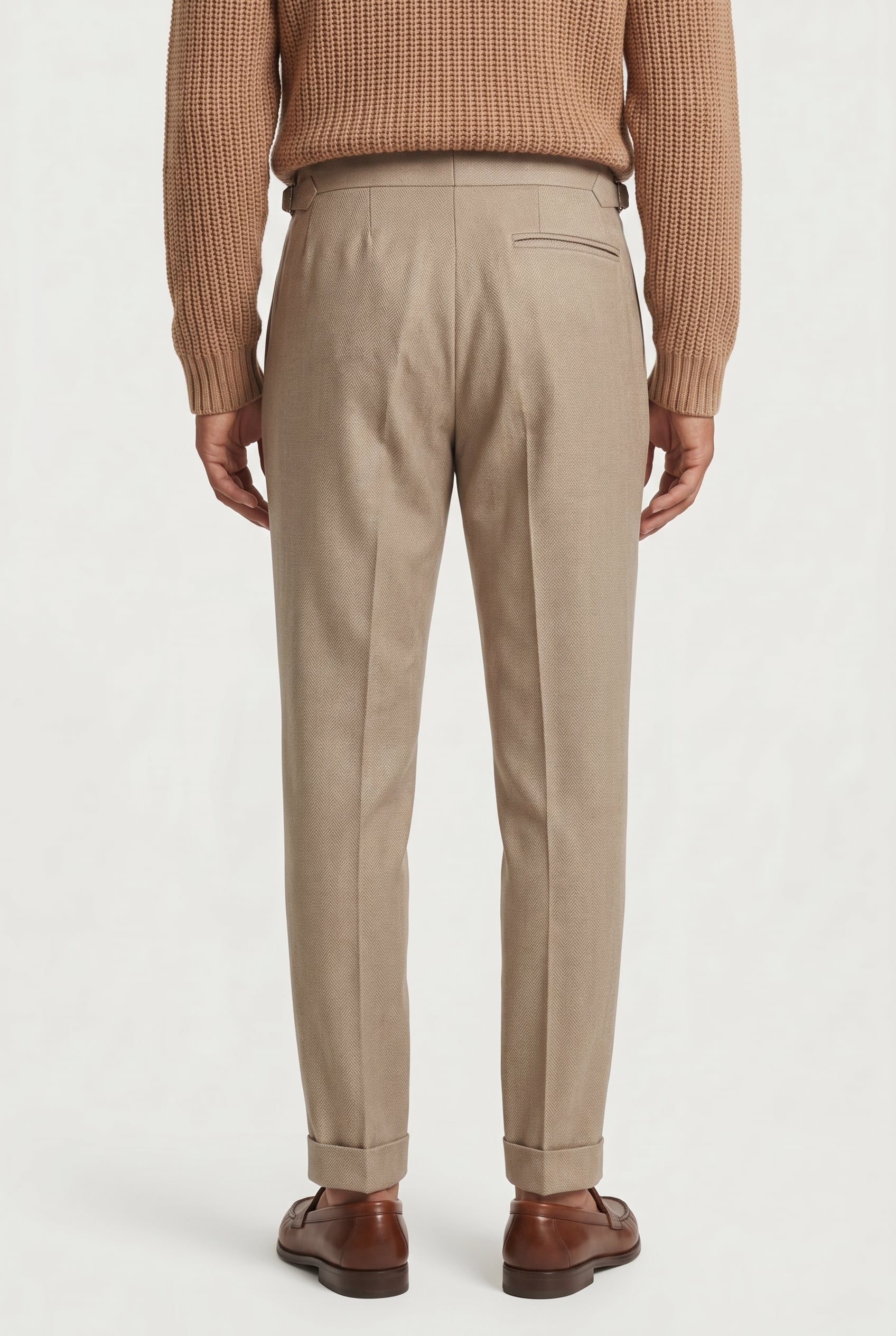 PLEAT FRONT RELAXED TROUSER TAUPE 2