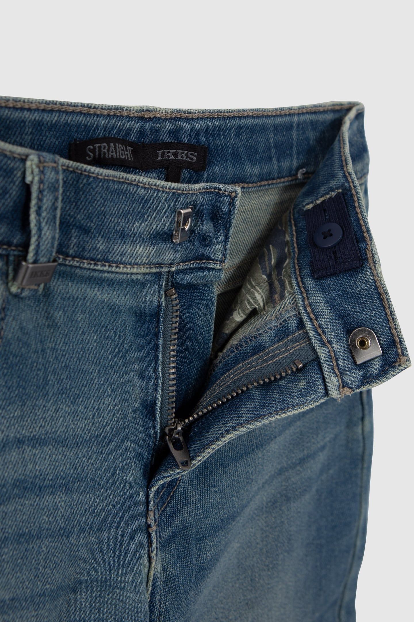 BOYS’ BLUE UPCYCLED STRAIGHT JEANS, PRINT FRONT AND BACK 5