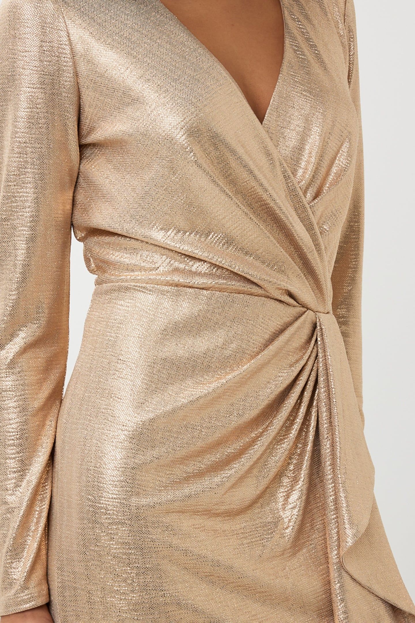 DRESS V-NECK DRAPERY LIGHT APRICOT 8