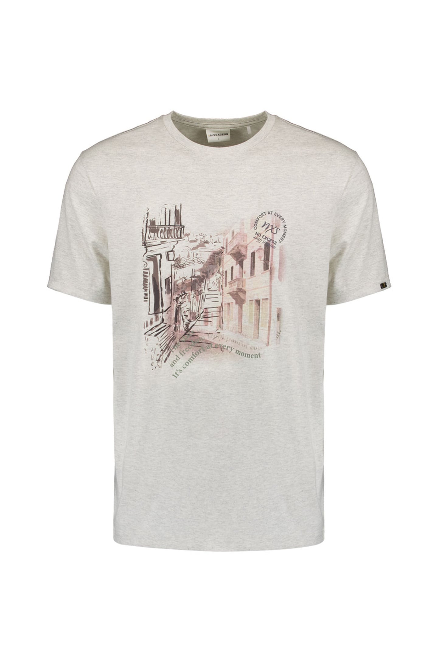 T-SHIRT CREWNECK MELANGE CHEST PRINT KIT 2