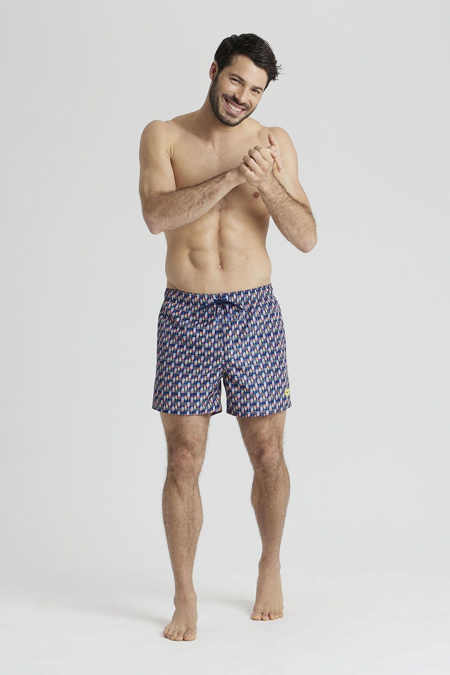 BEACH SHORT ALLOVER ASPHALT MULTI 1